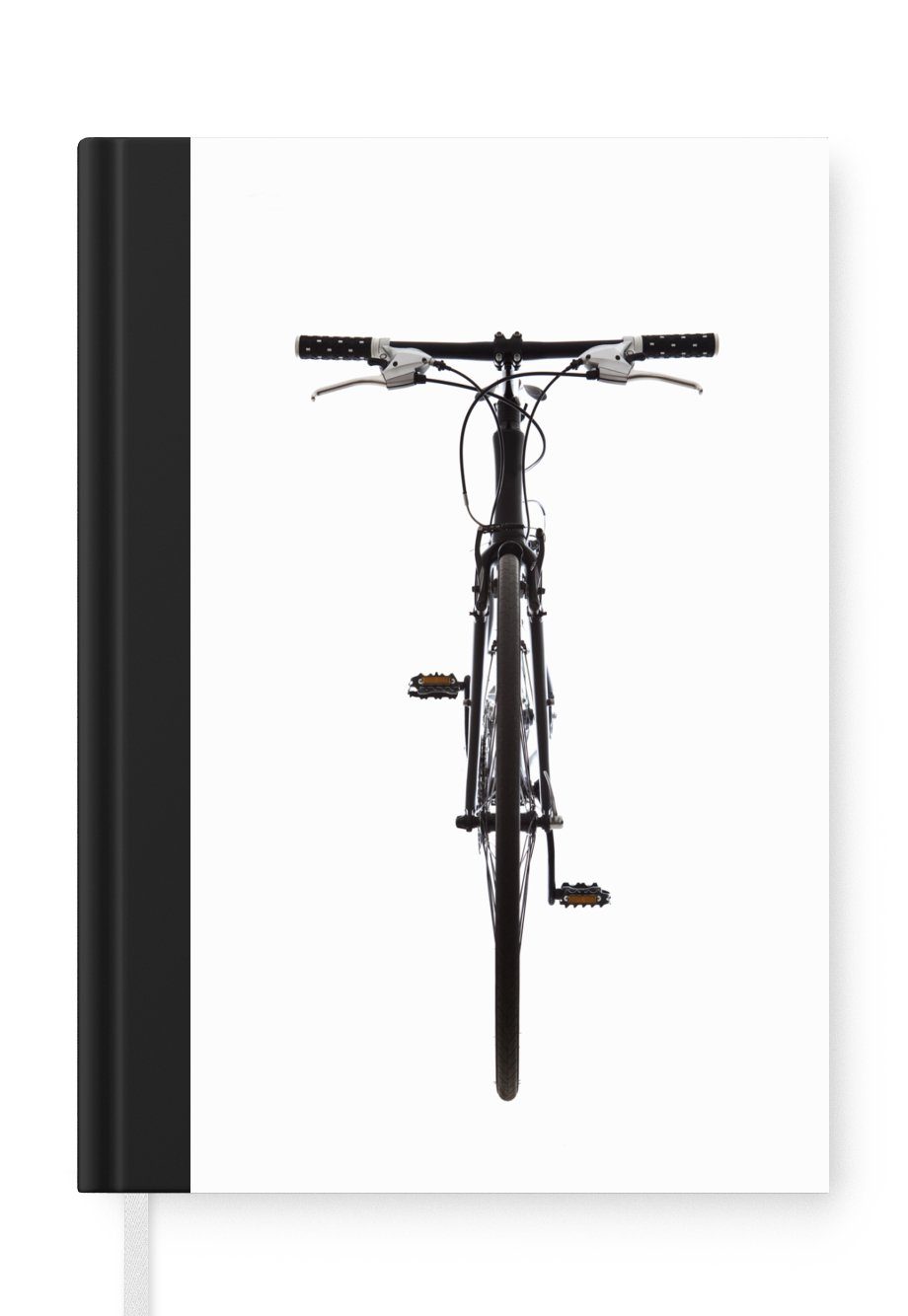 MuchoWow Notizbuch Vorderansicht eines Mountainbikes, Notizheft, 98 A5, Haushaltsbuch Journal, Tagebuch, Seiten, Merkzettel