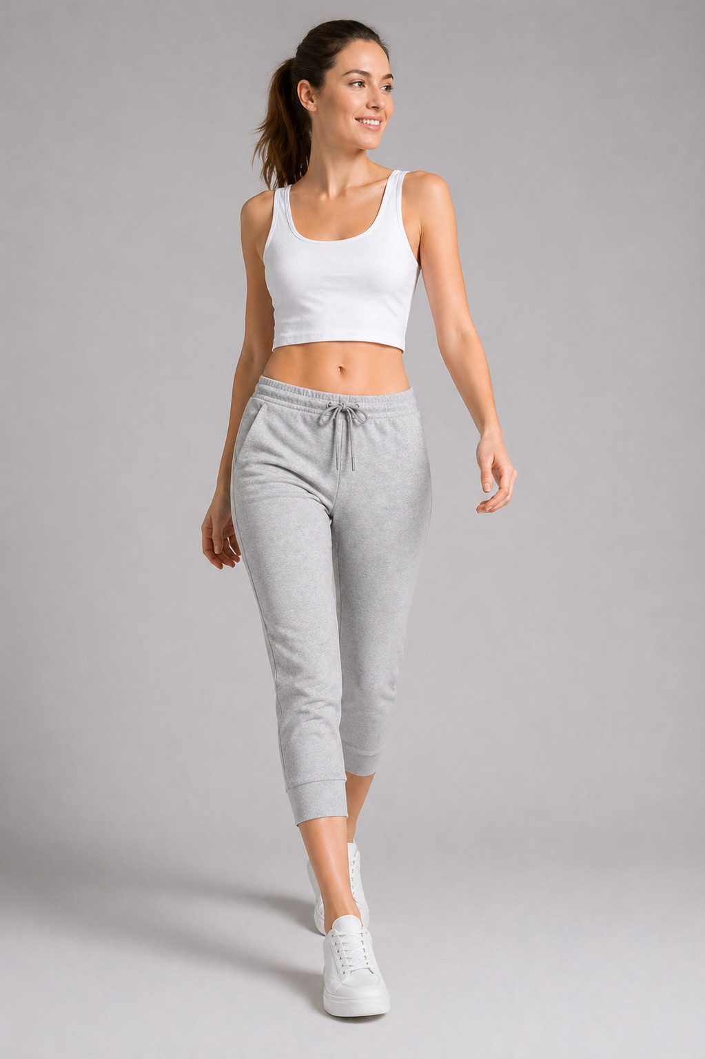 ROSS CAMP 3/4-Hose Damen - Jogginghose mit Kordelzug, Sporthose, Caprihose mit Elastikbund, bequem, Baumwollmix, atmungsaktiv – Bild 2 von 5