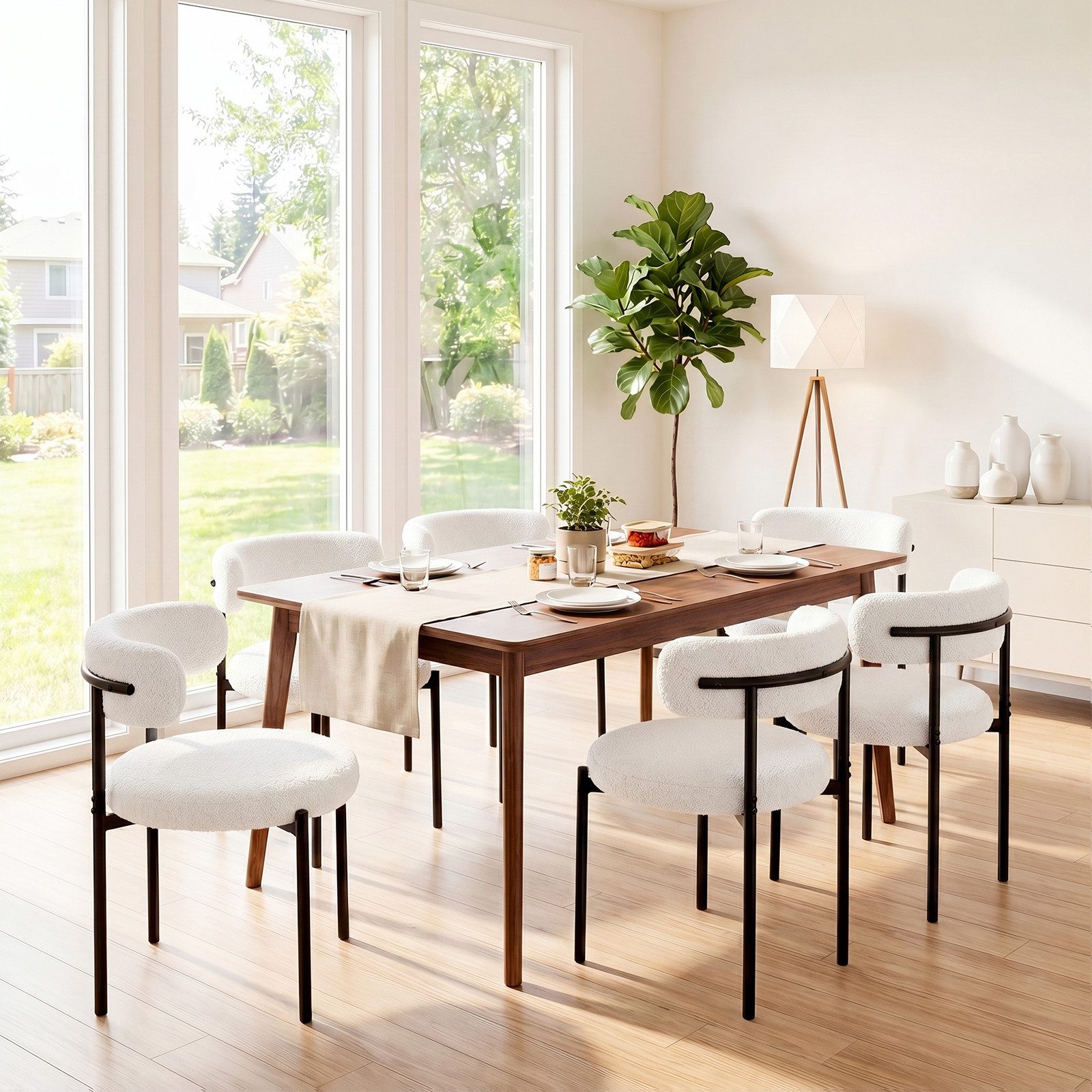 oyajia Esszimmerstuhl Polsterstuhl mit Metallgestell, Wohnzimmerstuhl, Küchenstuhl Runder (mit Rückenlehne), für Wohnzimmer, Esszimmer