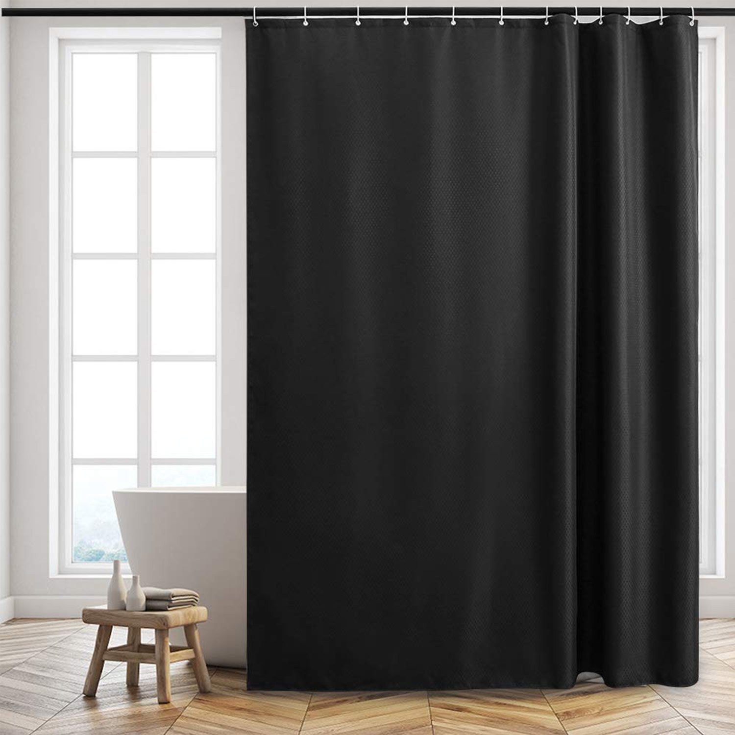 MAGICSHE Duschvorhang Duschvorhang mit 12 Haken, Anti Schimmel, Wasserdicht, Textil Waschbar Breite 120 cm