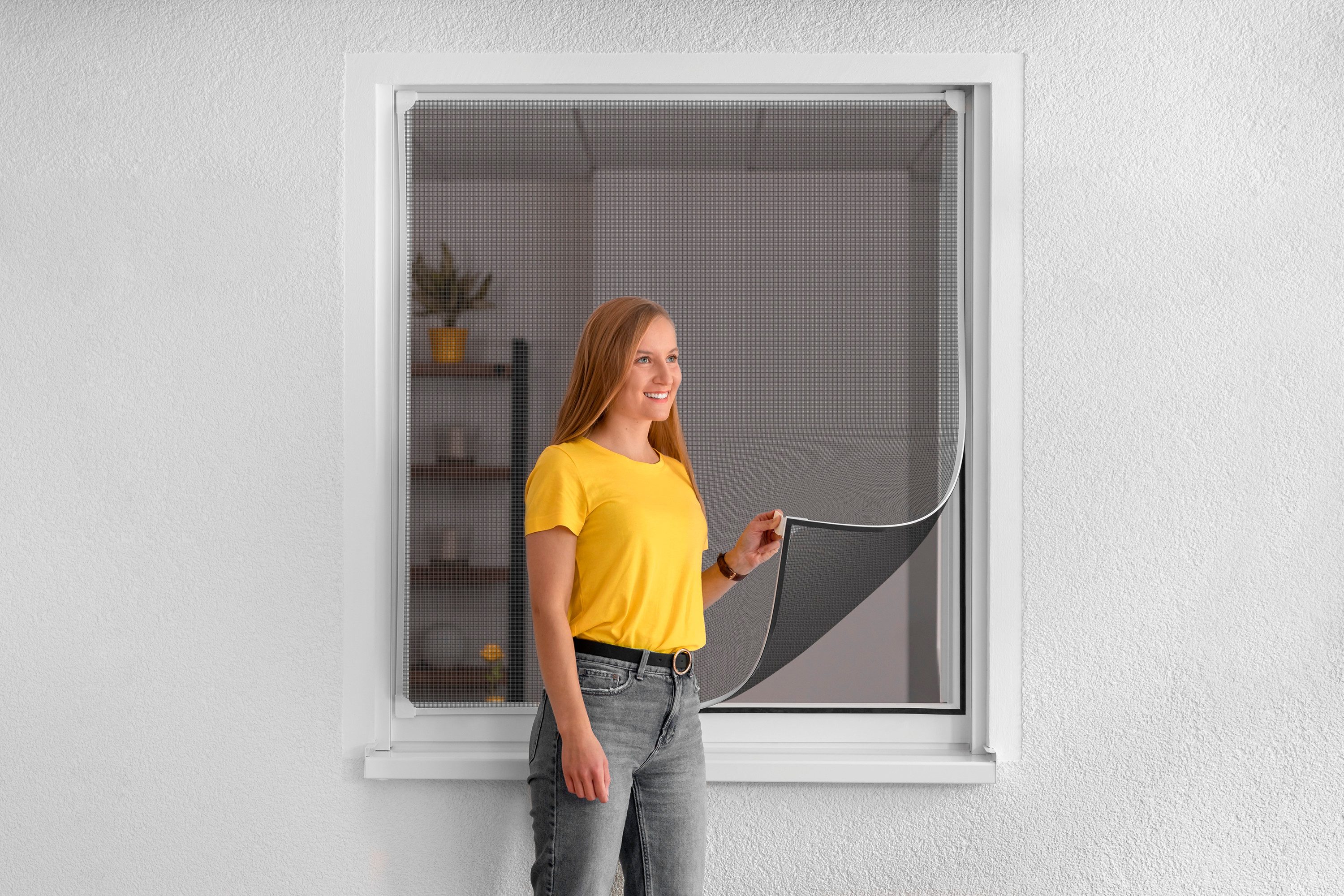 SCHELLENBERG Insektenschutz-Fensterrahmen ohne bohren, Magnetrahmen mit Fiberglasgewebe, (Set, 1-St), für Fenster, 100 x 120 cm und 120 x 120 cm, weiß