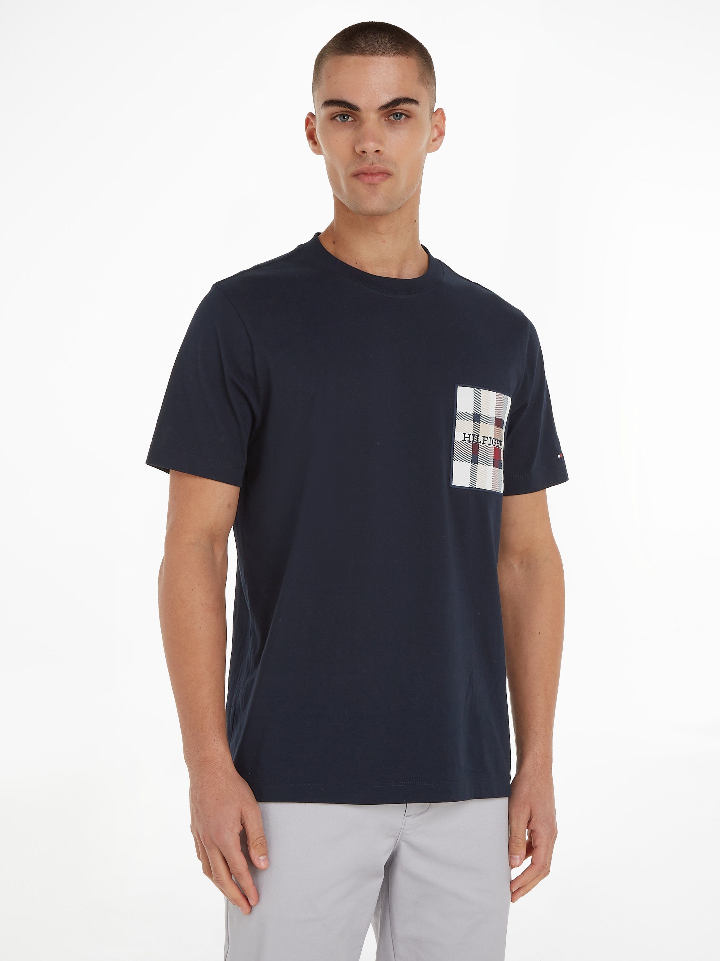 CHECK Tommy LABEL Hilfiger T-Shirt MONOTYPE TEE