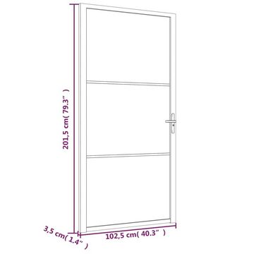 vidaXL Zimmertür Innentür 102,5x201,5 cm Weiß ESG-Glas und Aluminium Zimmertür Glastür