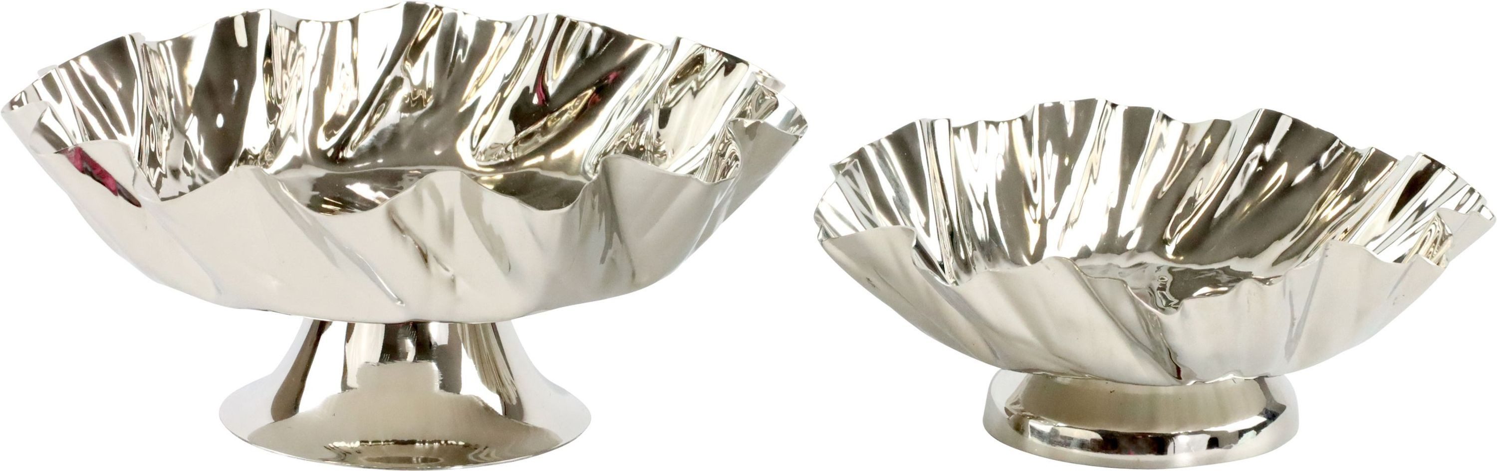 FURNARO Servierschale Undara, Edelstahl, (2-tlg), 2-teilig, silberfarben, Edelstahl, Ø19 x 7,5 / Ø16 x 6 cm
