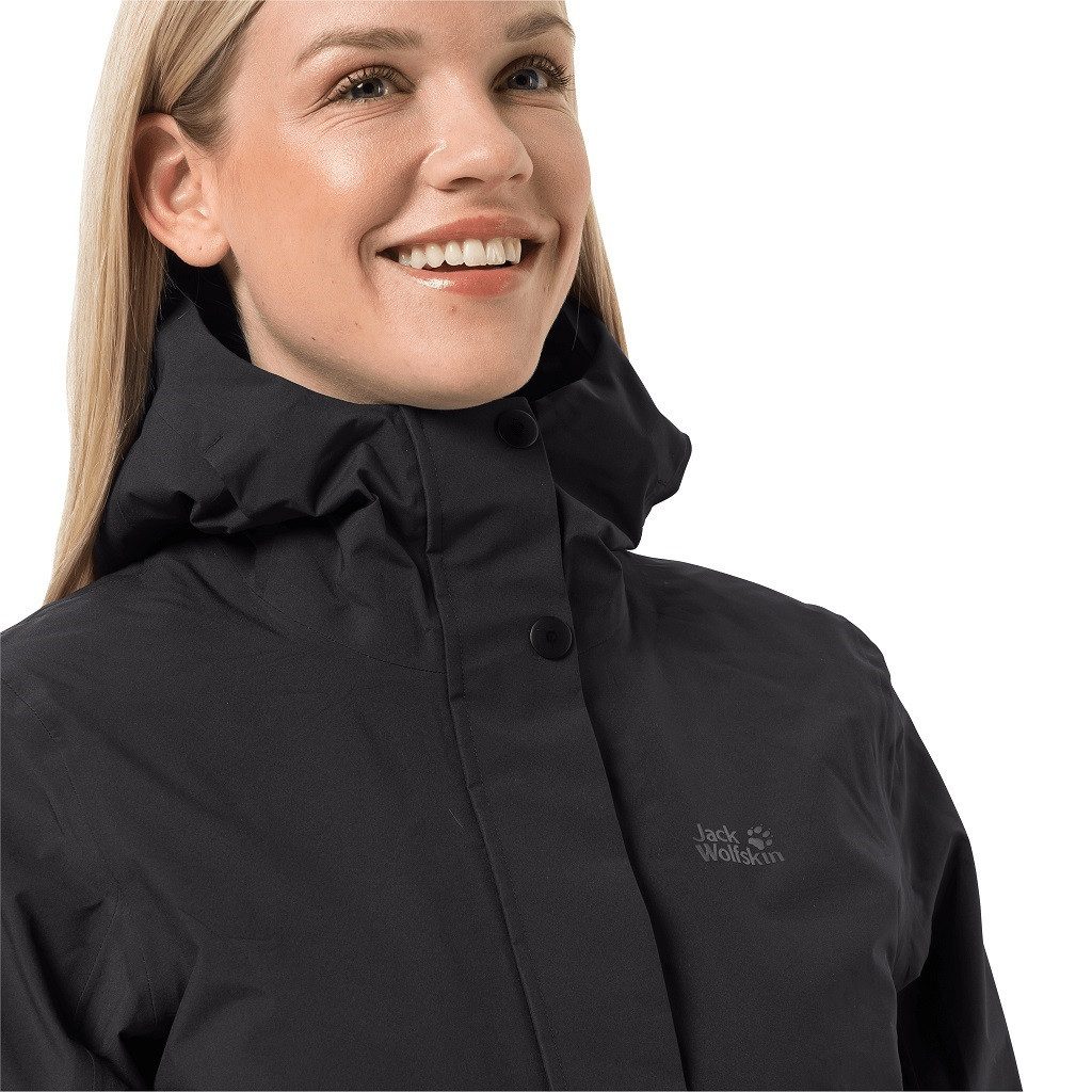 Jack Wolfskin Wintermantel Silent Wisper Parka (wasser- und winddicht, PFC-frei) schwarz Damen – Bild 5 von 5