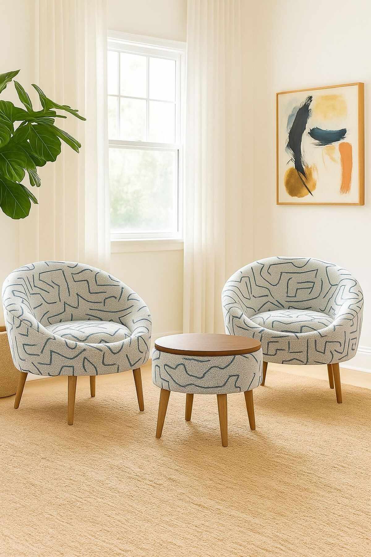 Skye Decor Sofa Lida Ohrensessel Set, 3 Teile, 3-teiliges Set