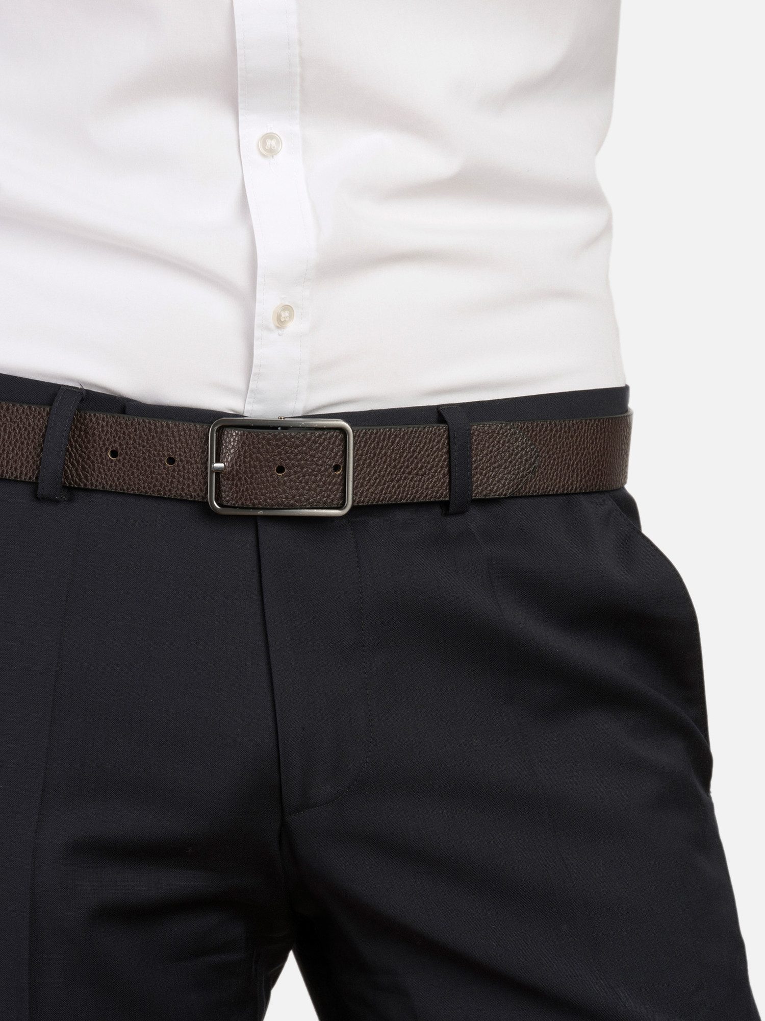 MONTI Ledergürtel ETON leicht matt, strukturierte Optik, elegant, Doppelseitig