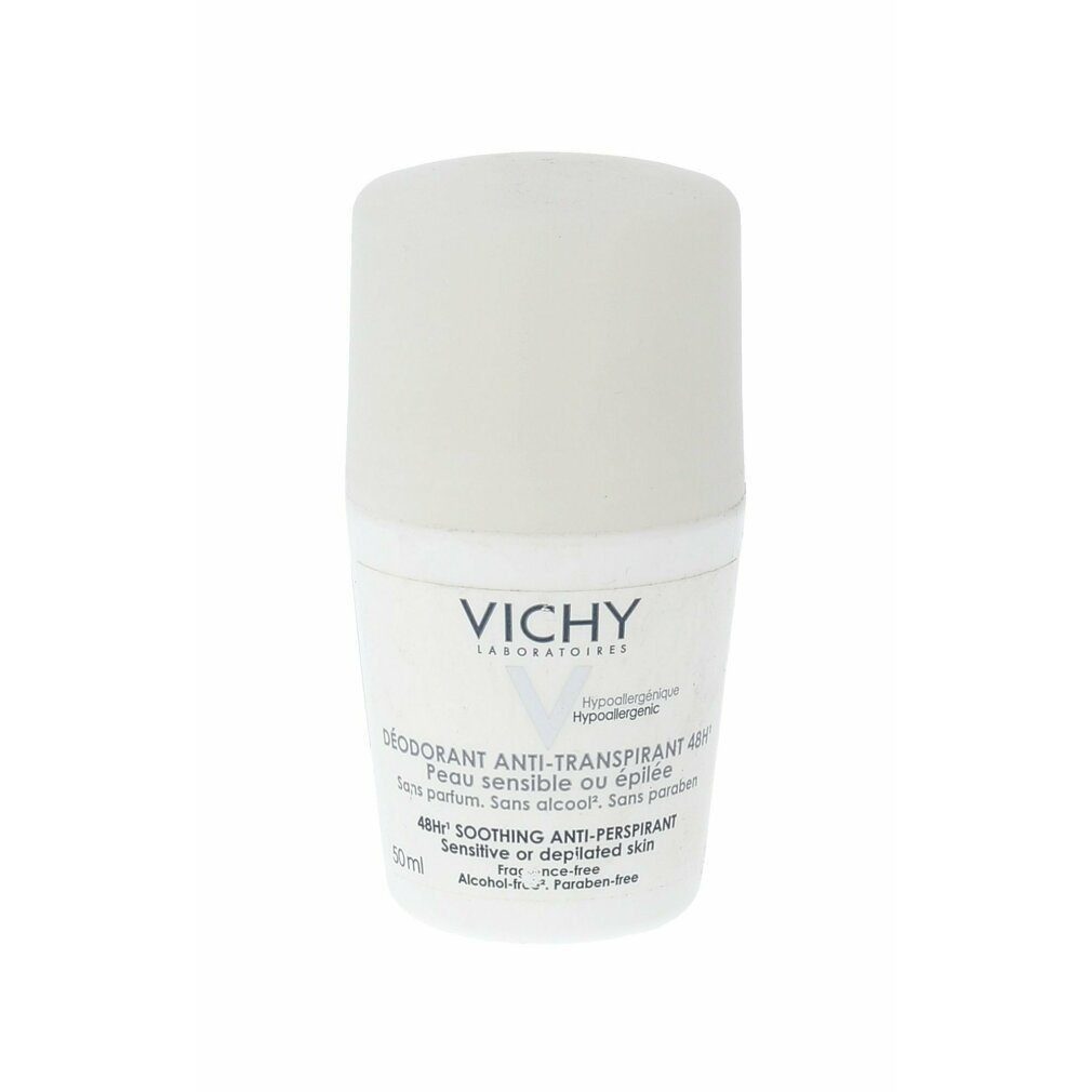 Vichy Deo-Stift Deo Antiperspirant 48H Roll On White Cap, Packung, 1-tlg., 50 ml Deo-Stift