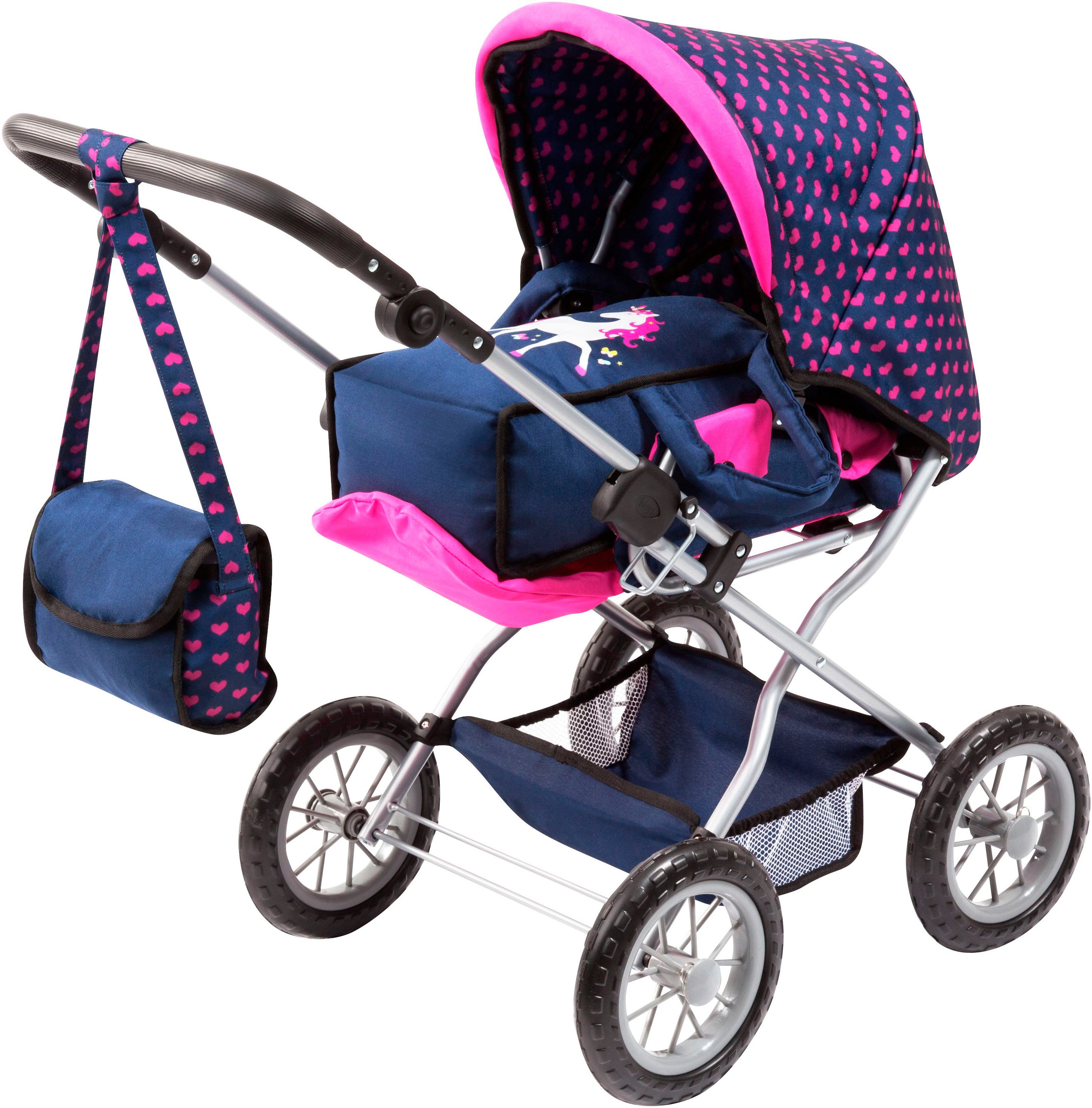 Bayer Kombi-Puppenwagen Grande, blau/pink, (Set), mit günstig online kaufen