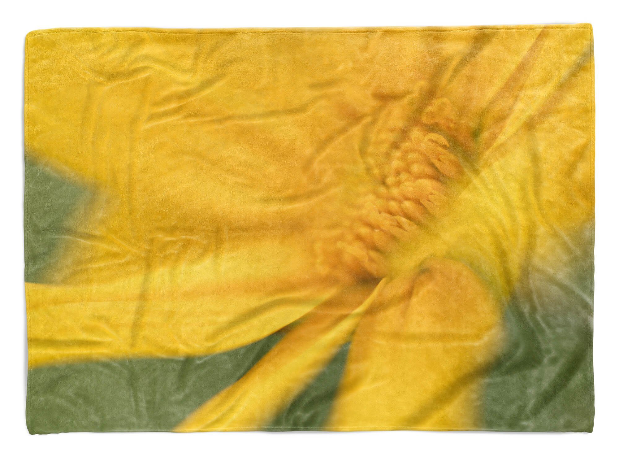 Sinus Art Handtücher Handtuch Strandhandtuch Saunatuch Kuscheldecke mit Fotomotiv Blume Blüte Orange, Baumwolle-Polyester-Mix (1-St), Handtuch | Saunahandtücher