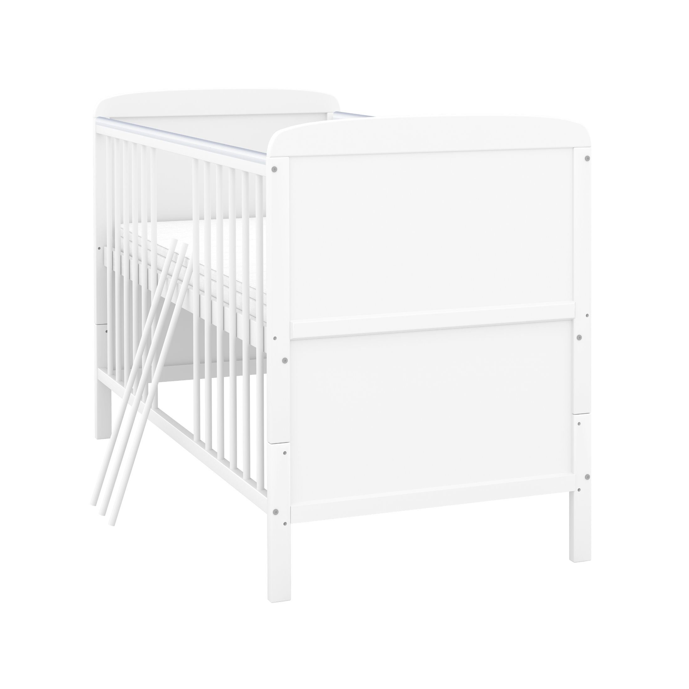Baby-Delux Komplettbett Babybett Natalie Komplettset, 8-tlg., Kinderbett 70x140 cm weiß, Bettset verschiedene Designs
