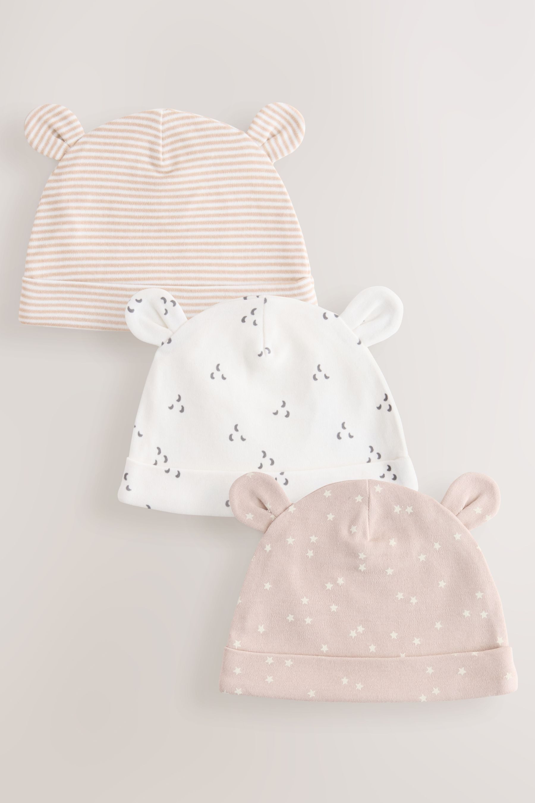 Next Beanie Baby Beaniemützen aus 100 % Baumwolle, 3er-Pack (3-St)