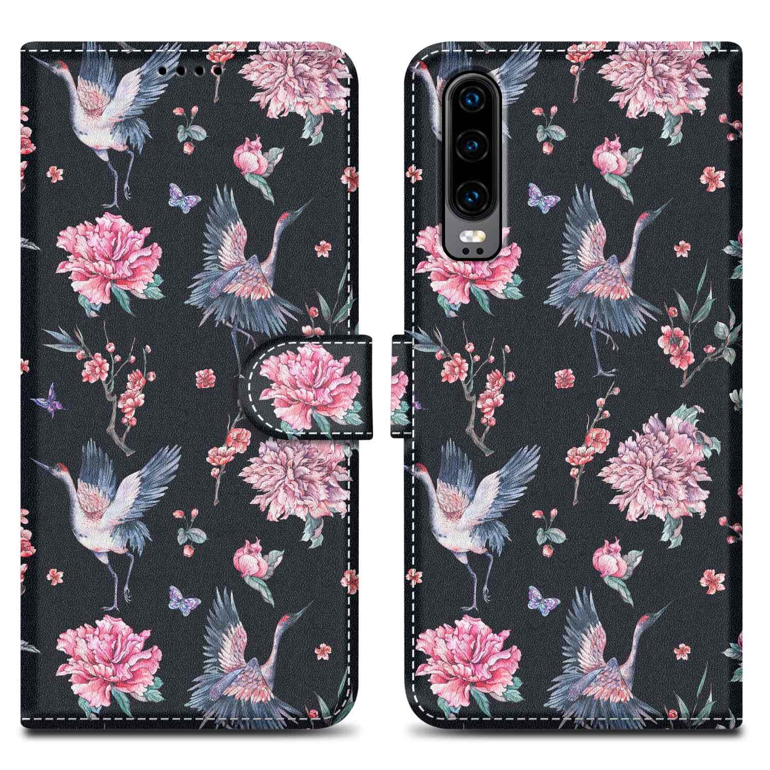 Cadorabo Handyhülle für Huawei P30 Hülle Huawei P30, Handy Schutzhülle - Hülle, Standfunktion, Kartenfach, Magnetverschluss