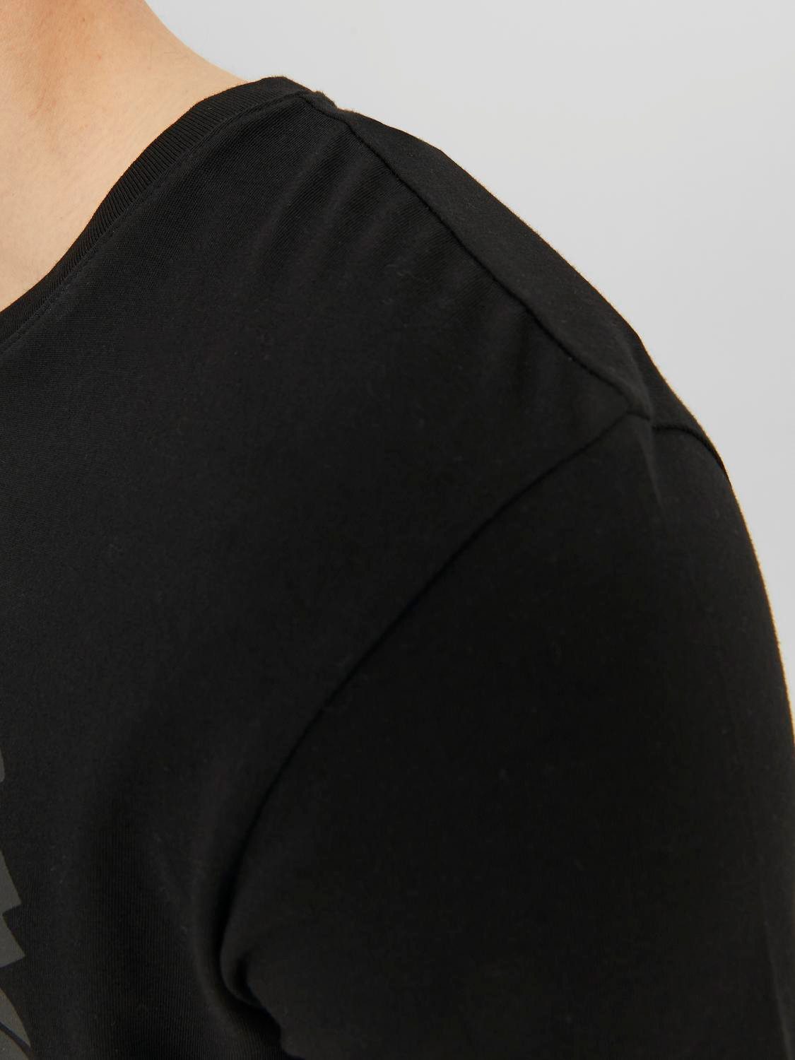 Jack & Jones T-Shirt JJECORP Herren-Tee mit figurbetonter Silhouette bedruckt, modisch, schmal, Baumwolle, Rundhals