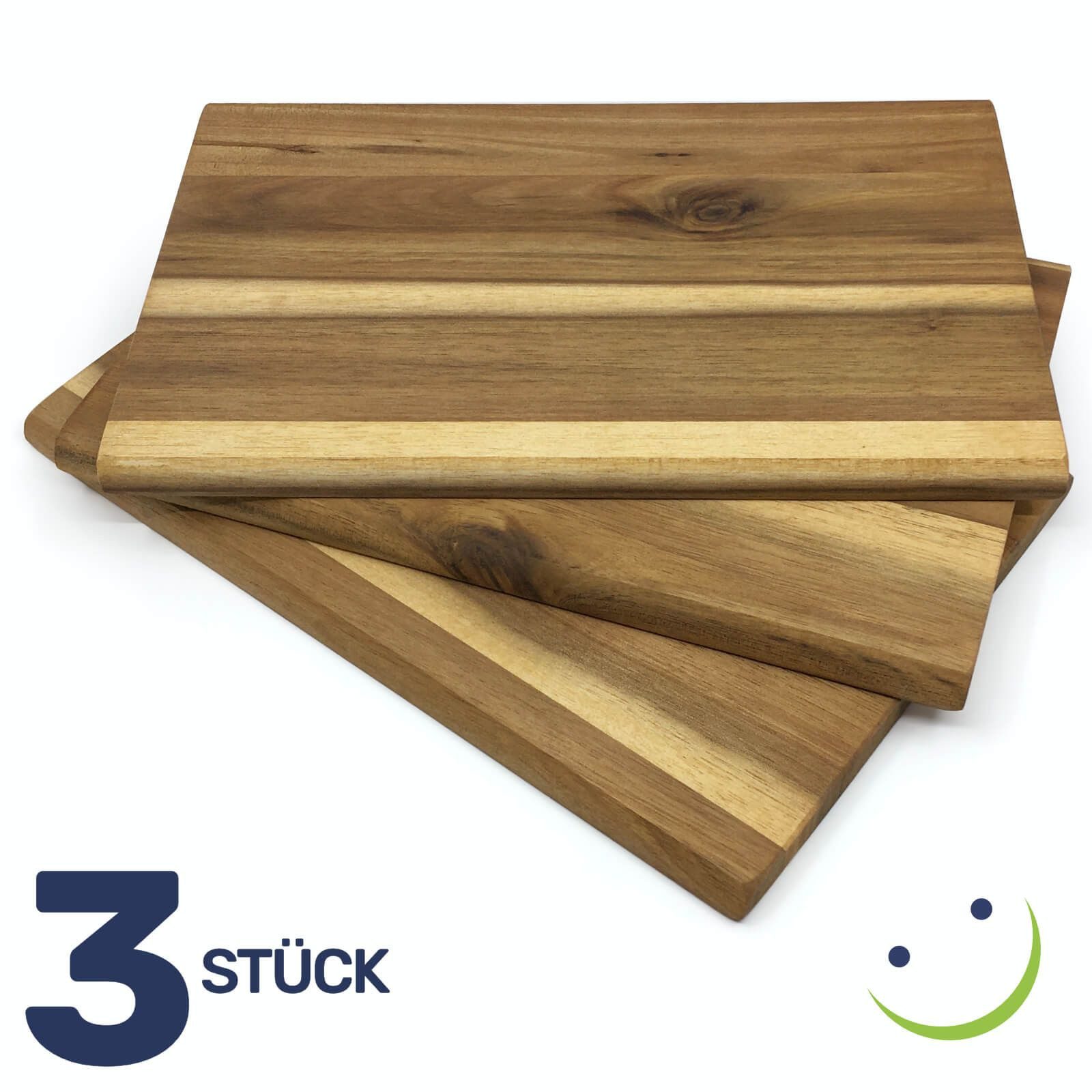 Gravidus Frühstücksbrett Frühstücksbretter Brettchen Holzbrettchen aus Akazienholz, Holz, (3-St)