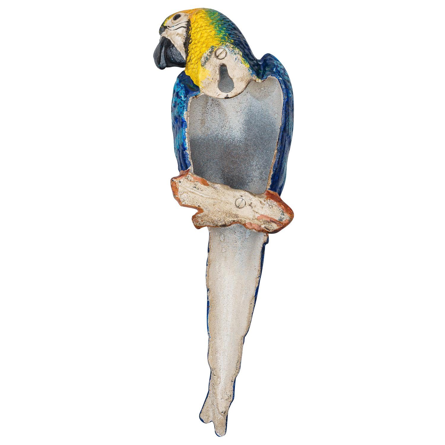 Aubaho Dekofigur Eisenfigur Papagei Statue Skulptur Ara Figur 35cm (b) Antik-Stil Eisen