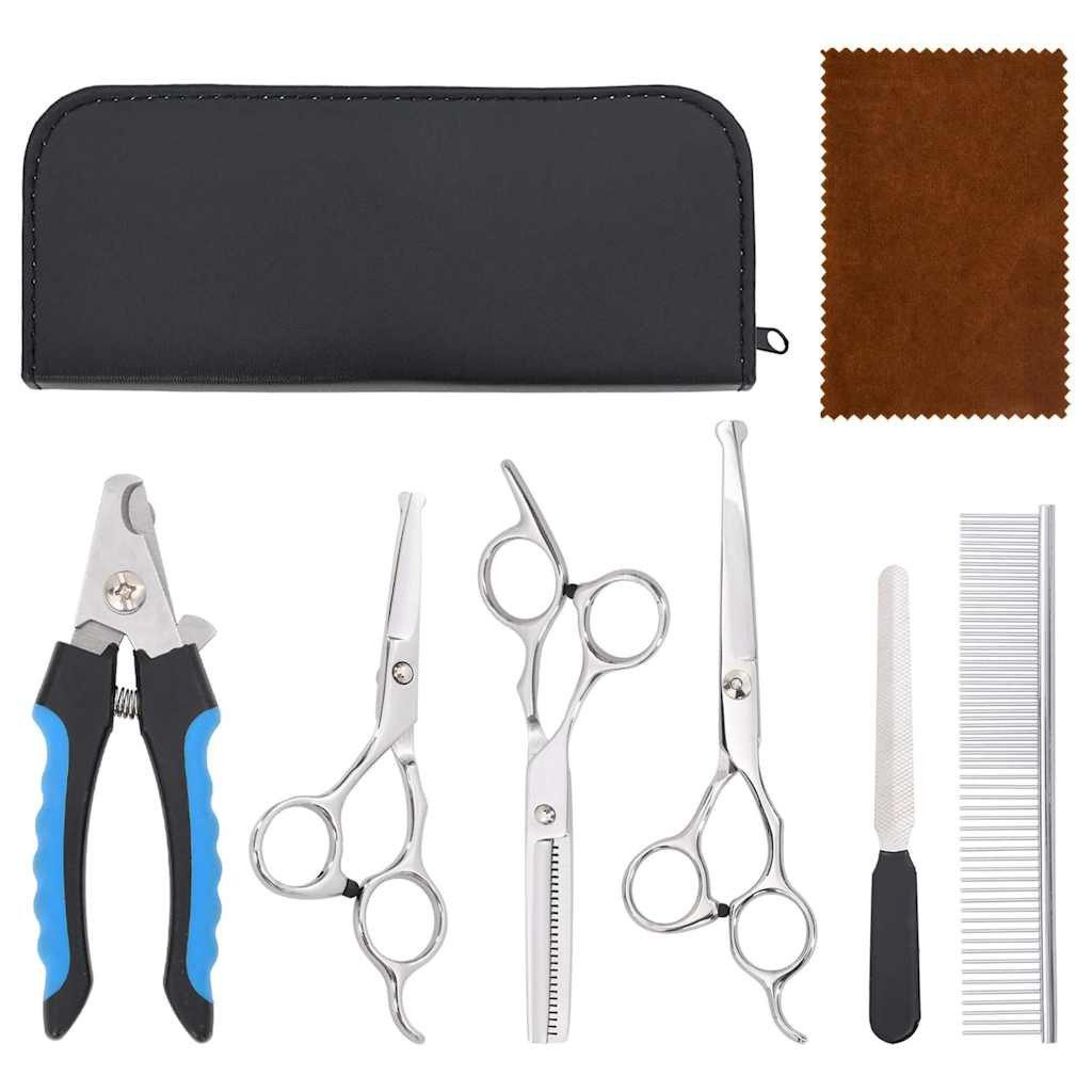vidaXL Tierhaarentferner 6-tlg. Hundescheren-Set Edelstahl, (6-tlg)