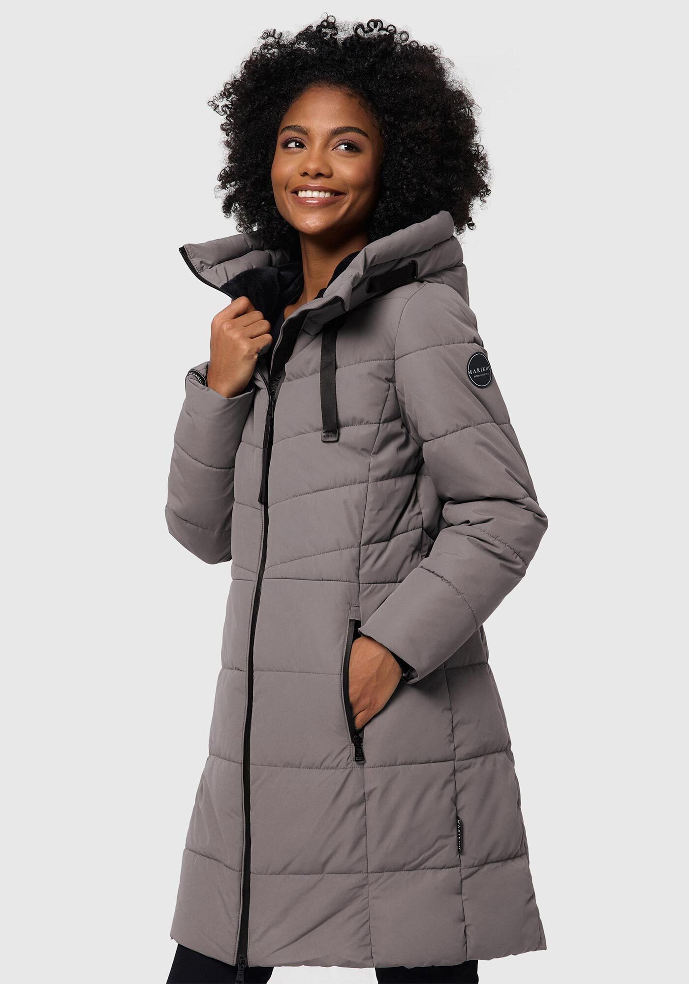 Marikoo Winterjacke Natsukoo XVI Stepp Mantel mit großer Kapuze