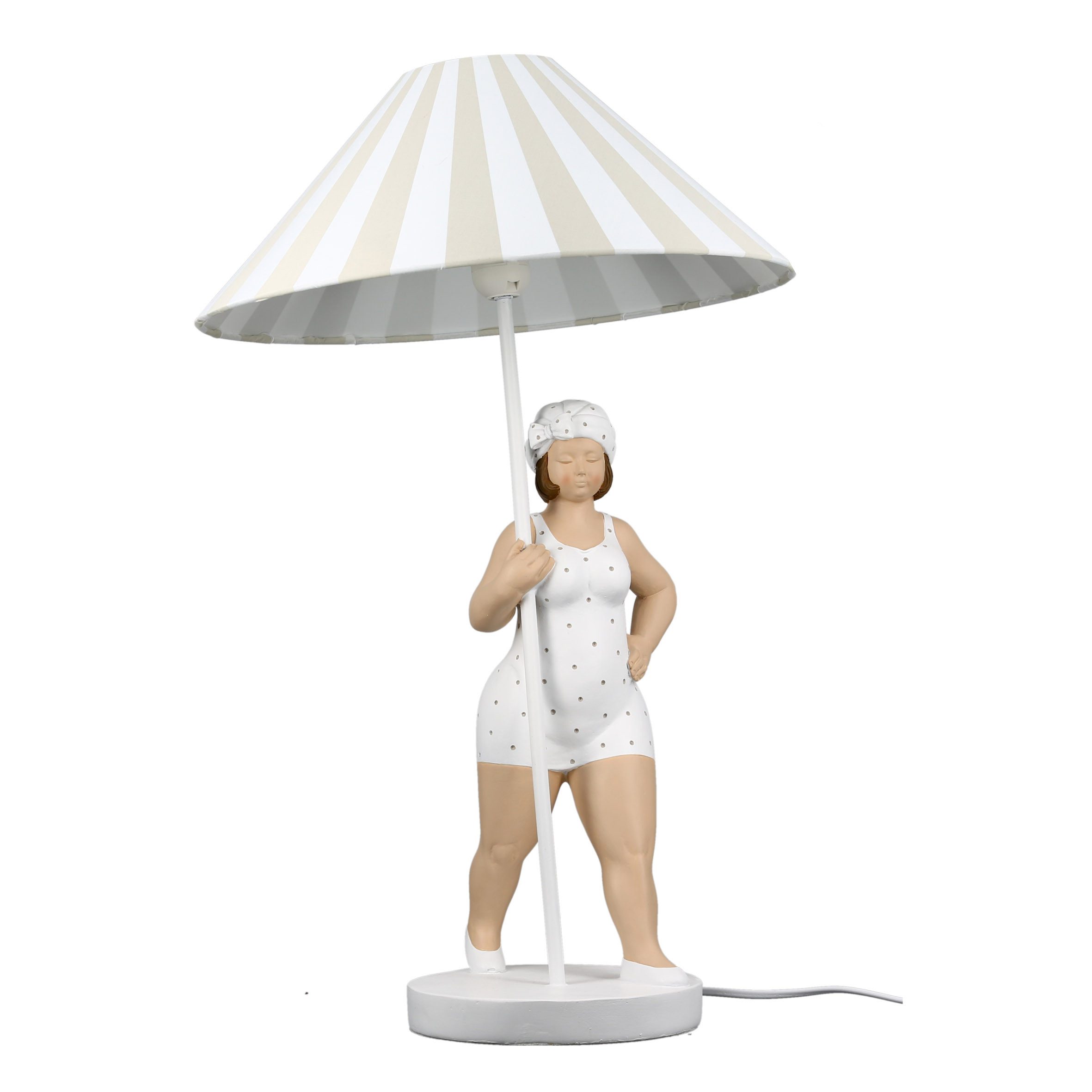 GILDE Tischleuchte GILDE Lampe Becky - weiß - H. 60cm x D. 38,5cm