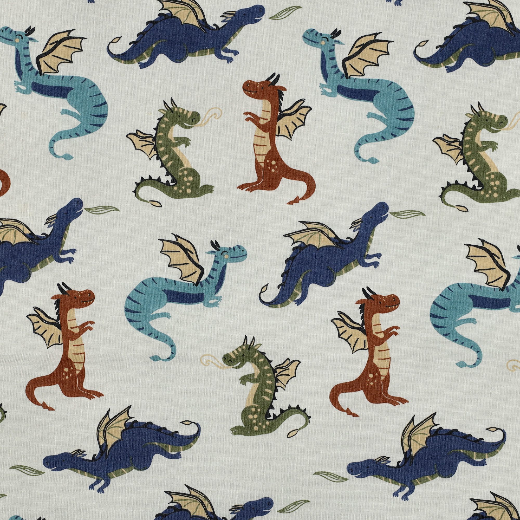 MAGAM-Stoffe Stoff "Drachen", Kinder Baumwollstoff OEKO-TEX Meterware ab 50cm