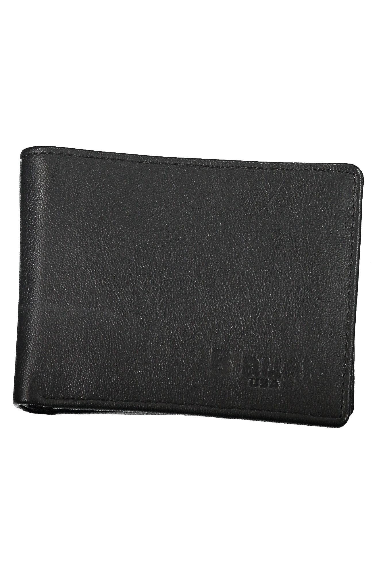 Blauer Geldbörse, Elegante schwarze Herren-Geldbörse mit Münzfach und doppelten Karten