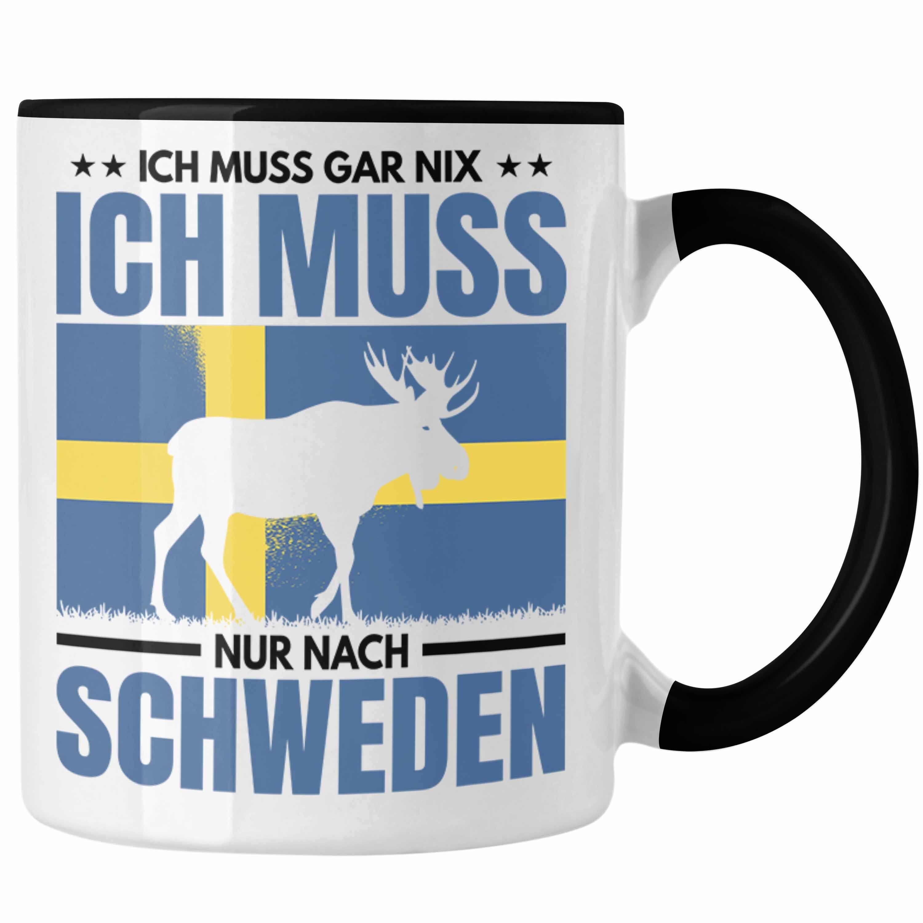 Trendation Tasse Trendation - Schweden Geschenk Ich Muss Gar Nix Ich Muss Nur Nach Schw