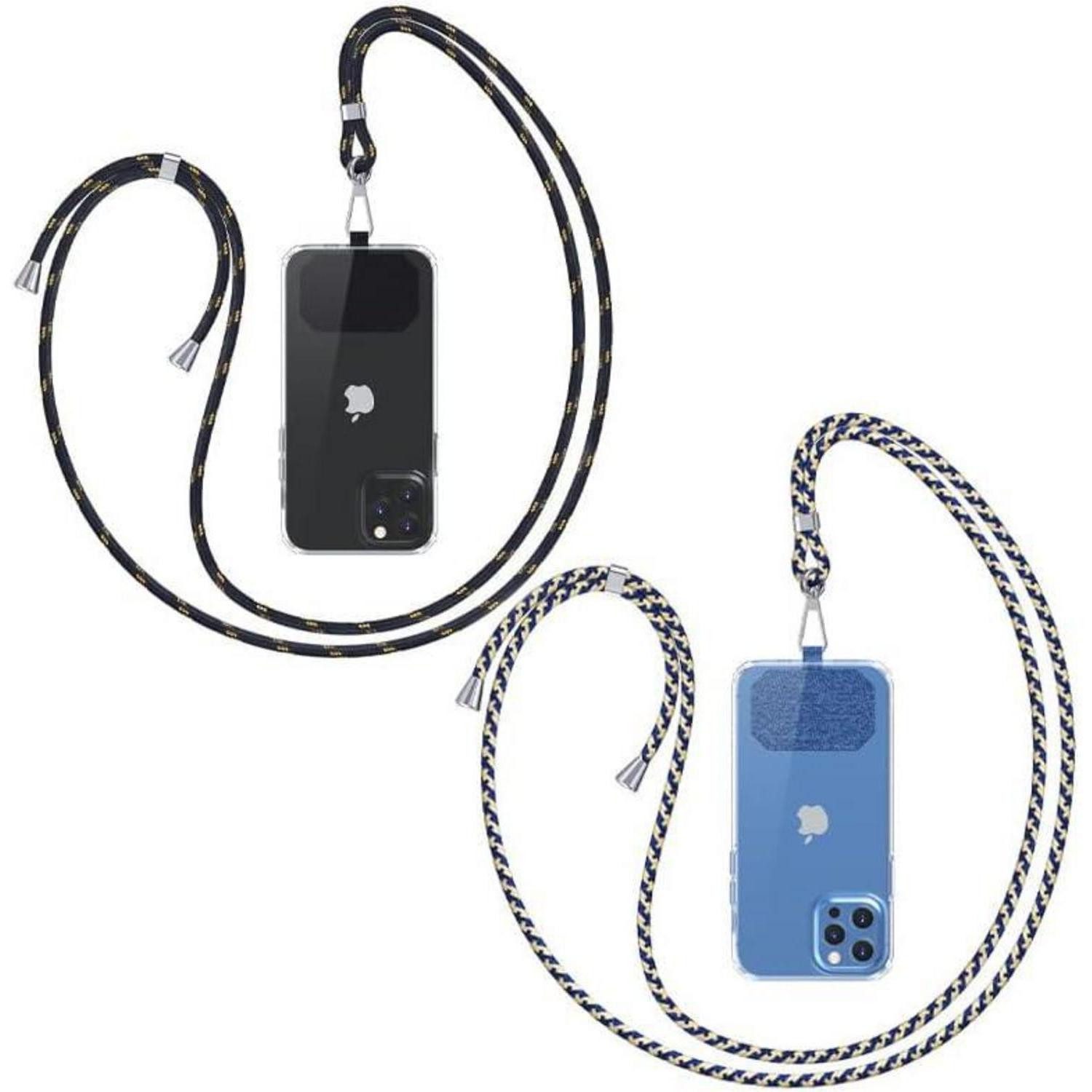 LuxusKollektion Handykette Handyband universal Kette Kordel Hülle Schwarzgold Blaue Aprikose
