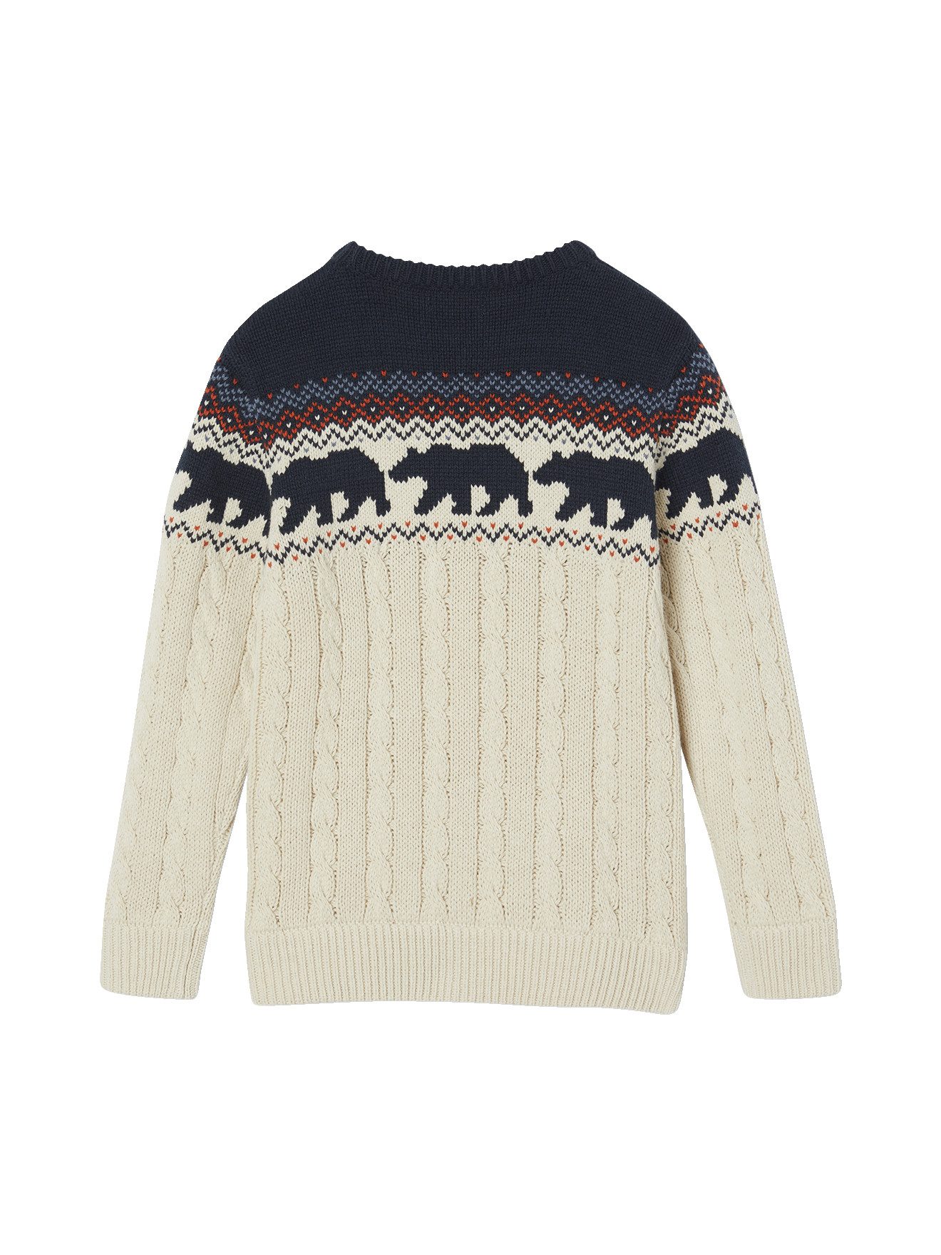 vertbaudet Pullunder Jungen Jacquard-Pullover mit Zopfmuster