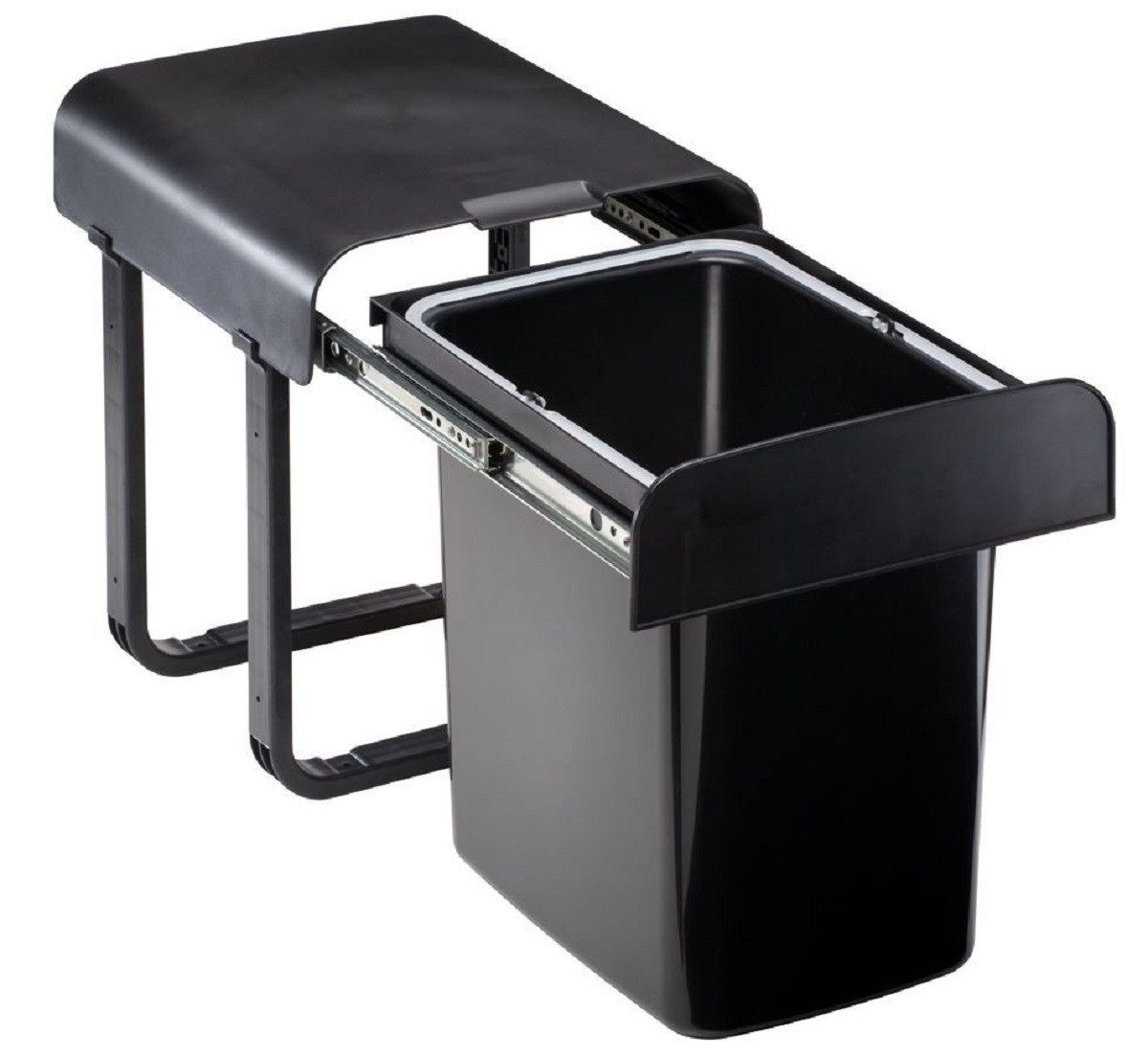 Victory Mülleimer Einbau-Abfallsammler 16 Liter schwarz mit Vollauszug ab 300 mm Schrank