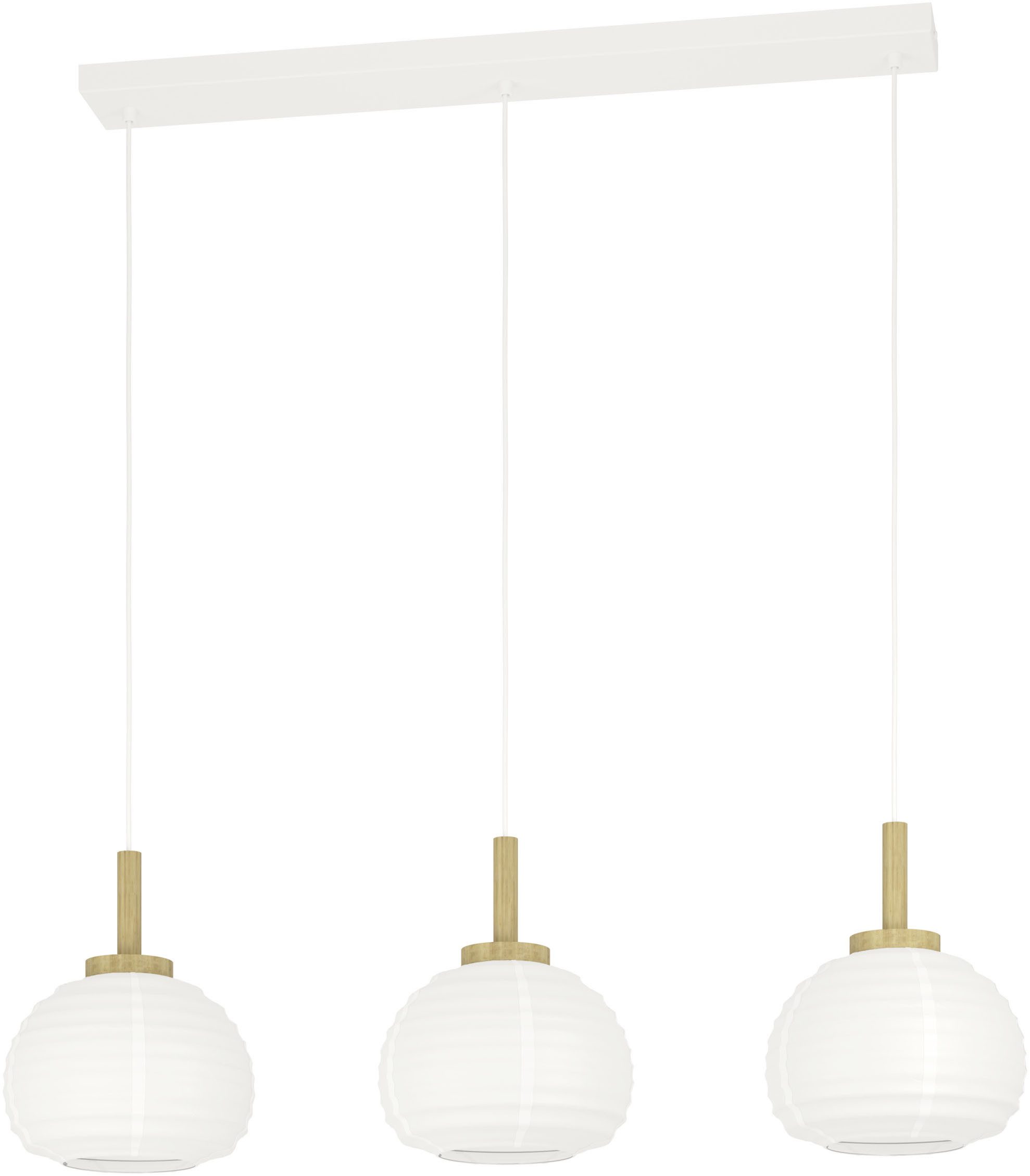 EGLO Hängeleuchte SUMMERHILL Pendellampe - Stahl, Holz - E27 - 3X40W - IP20, ohne Leuchtmittel, Hängelampe, Deckenlampe, Wohnzimmer, Esszimmer, L92,5 x B22,5 x H110cm