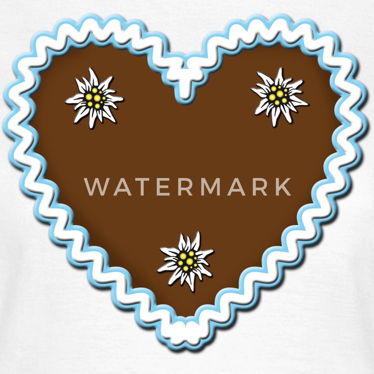 Spreadshirt T-Shirt Lebkuchenherz Design Mit Edelweiß günstig online kaufen