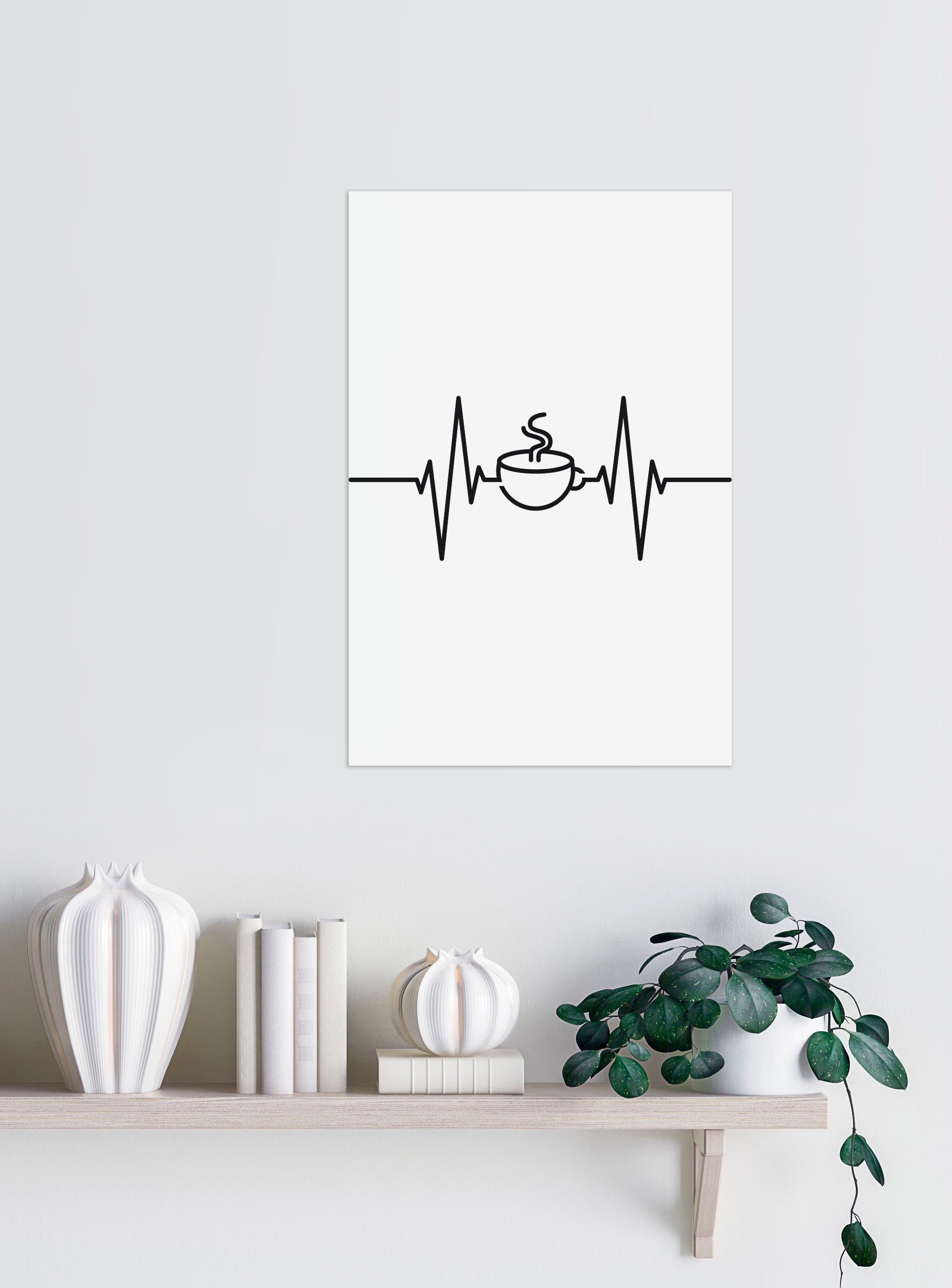 queence Wanddekoobjekt Kaffee, Stahlschild, Blechschild, Spruch, Witzig, Wanddeko, retro, 20x30cm