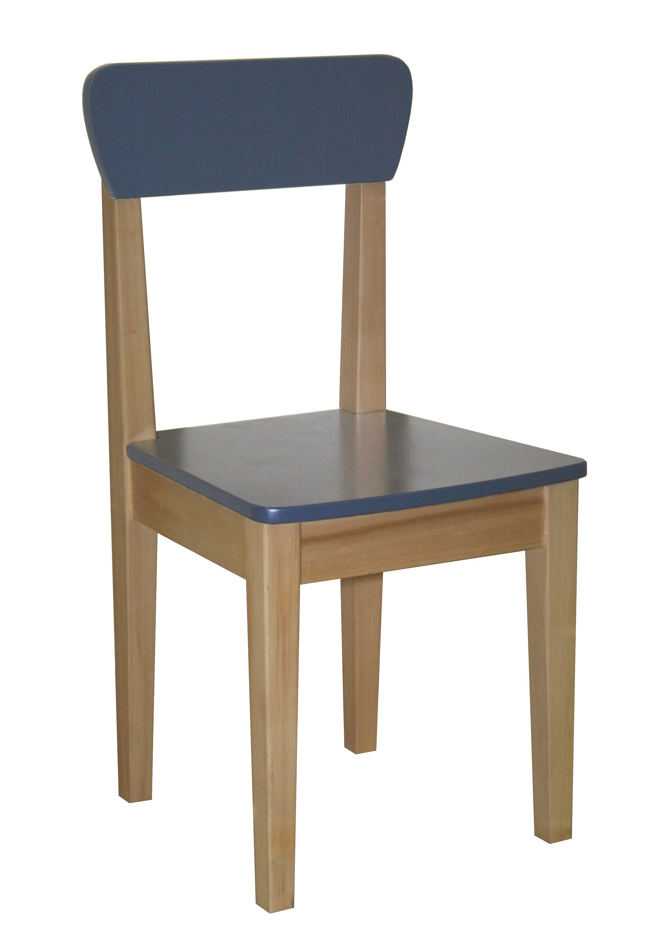 roba® Stuhl Natur/Blau, für Kinder, Und schon kann es losgehen mit Essen,  Basteln, Malen oder Schreiben