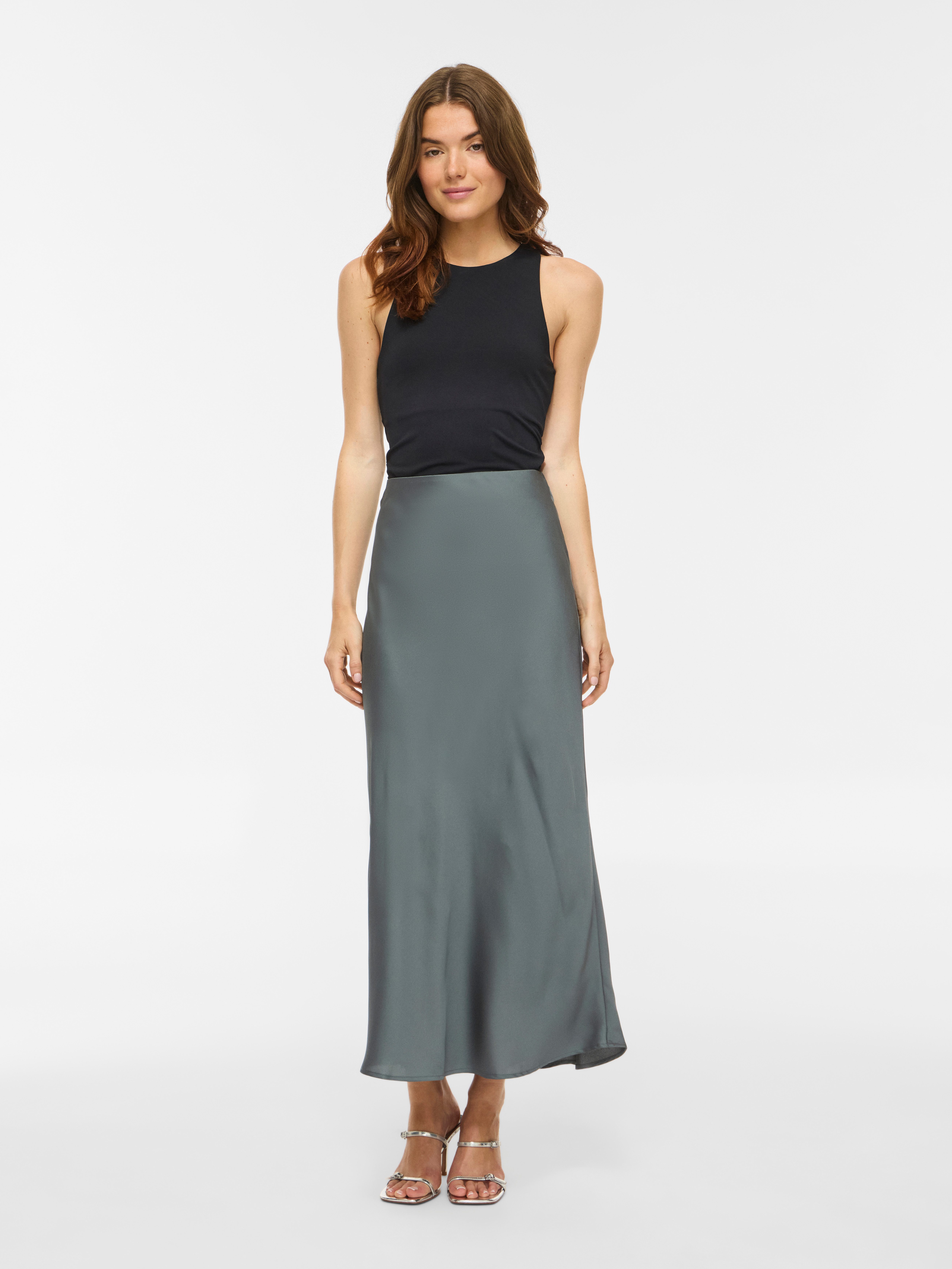 Vila Maxirock VIELLETTE HW LONG SKIRT - NOOS Kunstfaser – Bild 4 von 5