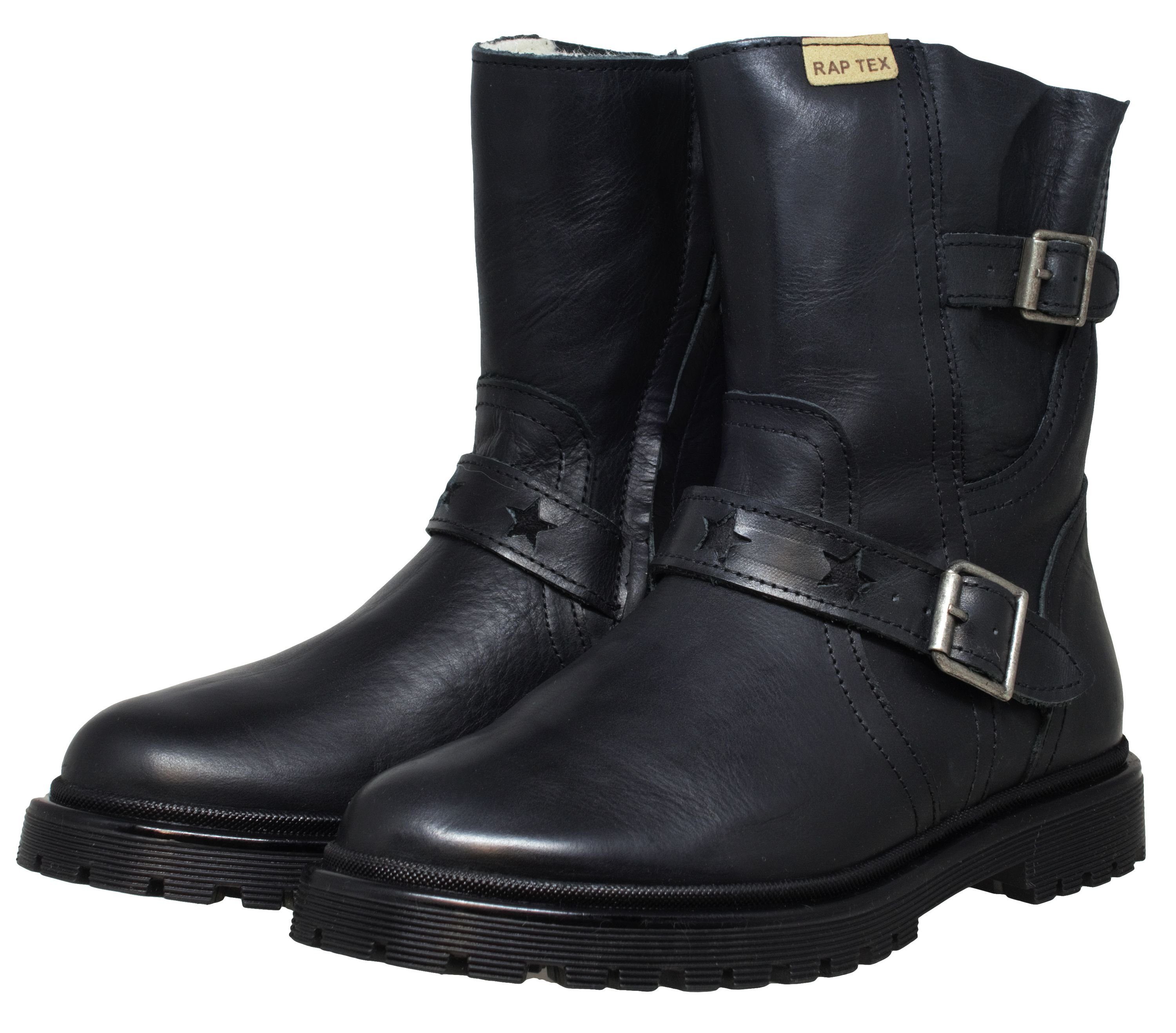 Aurato Rap Arauto Rap 82234 Wasserdicht TEX Leder Stiefel Wollfutter Schwarz Stiefelette