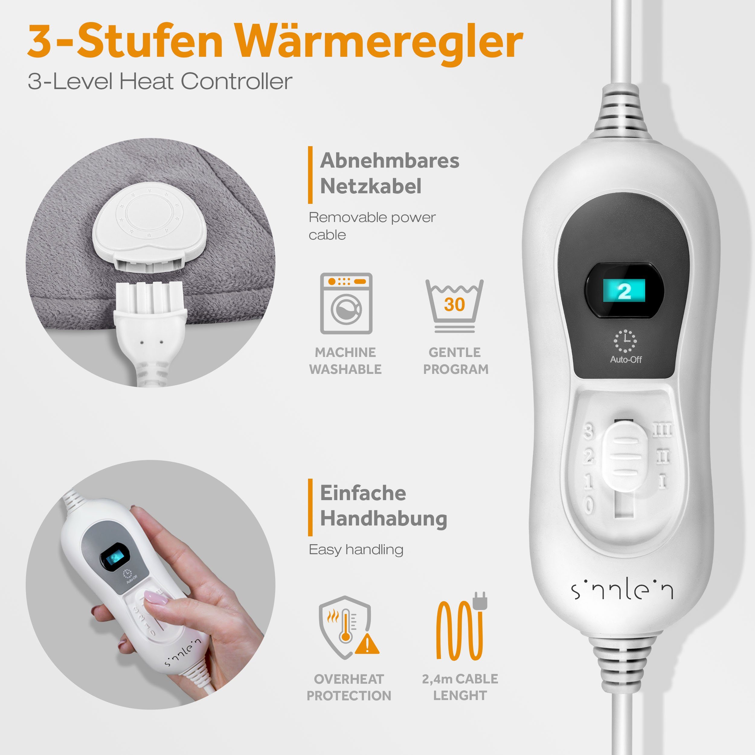 sinnlein Heizkissen sinnlein Heizkissen elektrisch Wärmekissen Nacken, Schulter, Nacken und Rücken, 3 Temperaturstufen & Abschaltautomatik