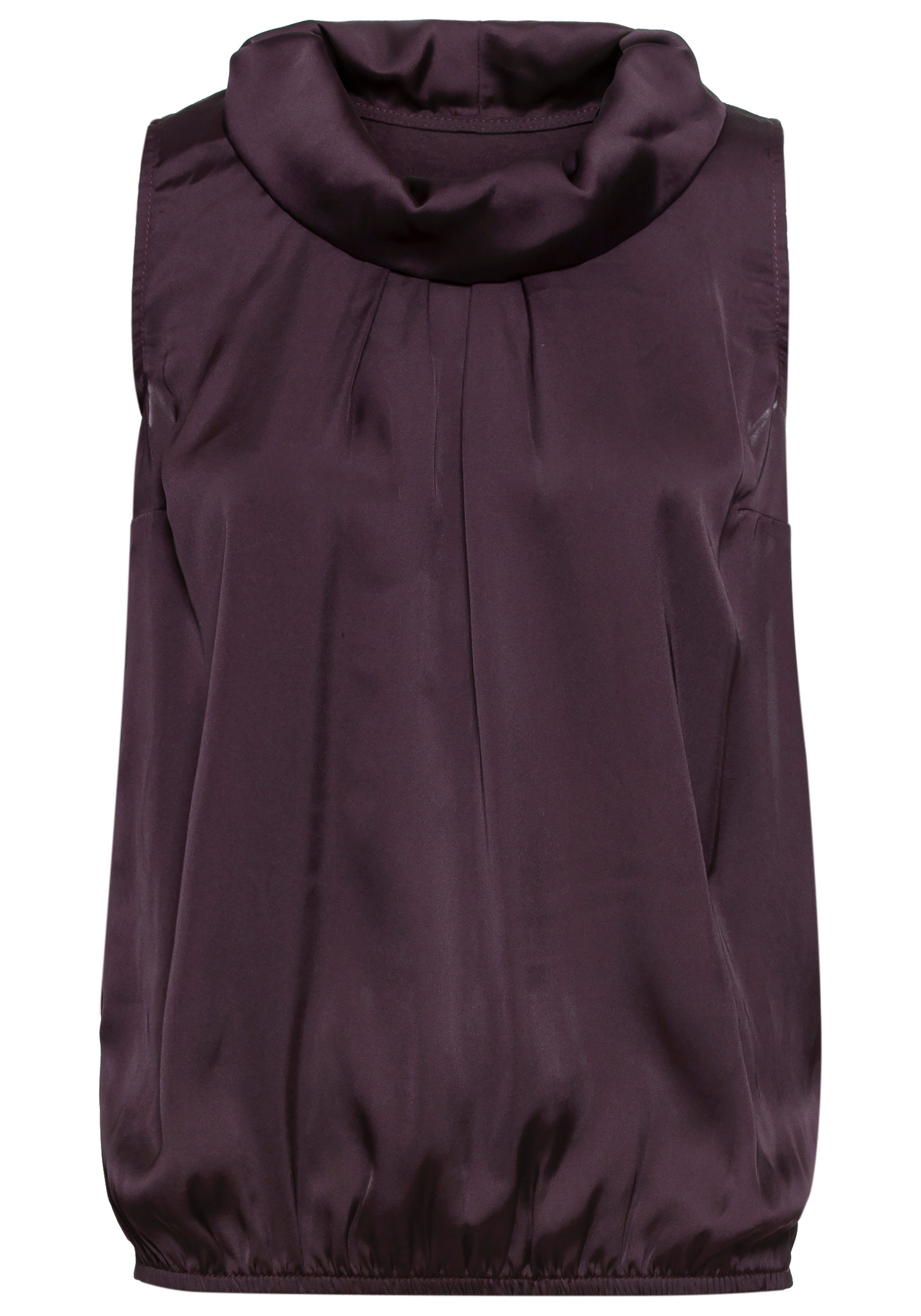 Laura Scott hinten NEUE - Satin, vorne aus aus Blusentop KOLLEKTION bordeaux Jersey