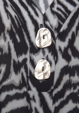 LASCANA Schlupfbluse mit Zebraprint und modischen Knöpfen, Kurzarmbluse, sommerlich