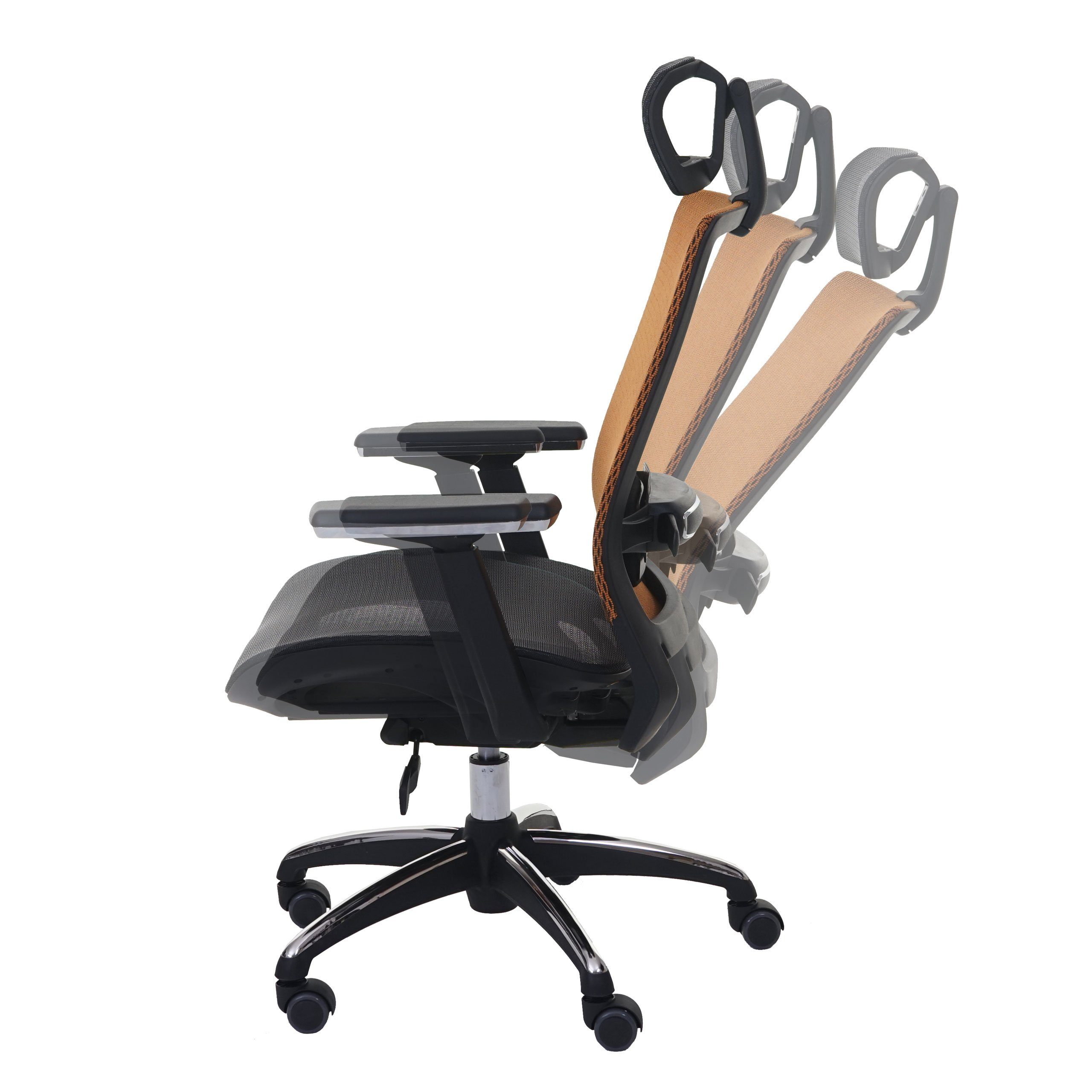 Lendenwirbelstütze MCW verstellbare In Schreibtischstuhl der Tiefe Sitzfläche, anpassbar MCW-A20, schwarz-orange