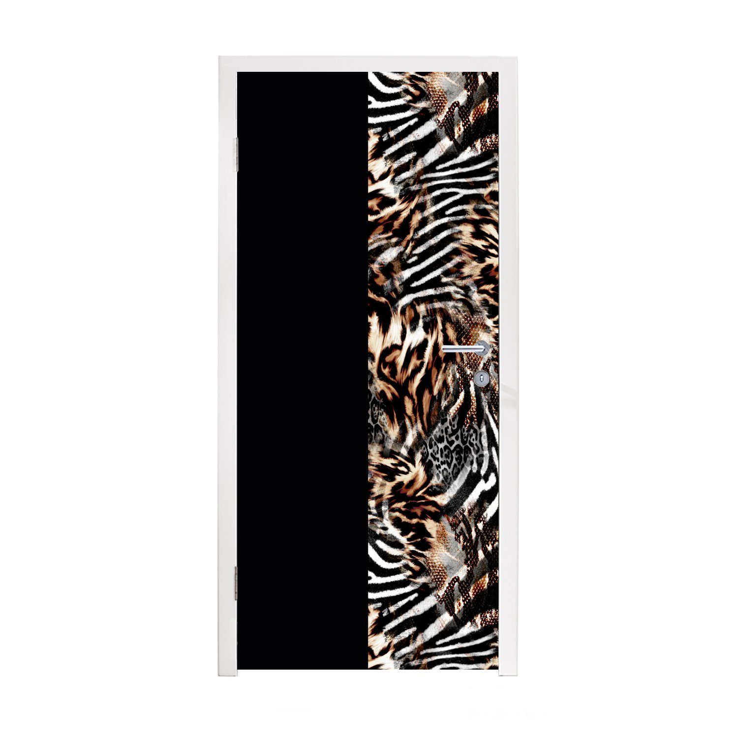 MuchoWow Türtapete Mantel - Design - Tiere, Matt, bedruckt, (1 St), Fototapete für Tür, Türaufkleber, 75x205 cm