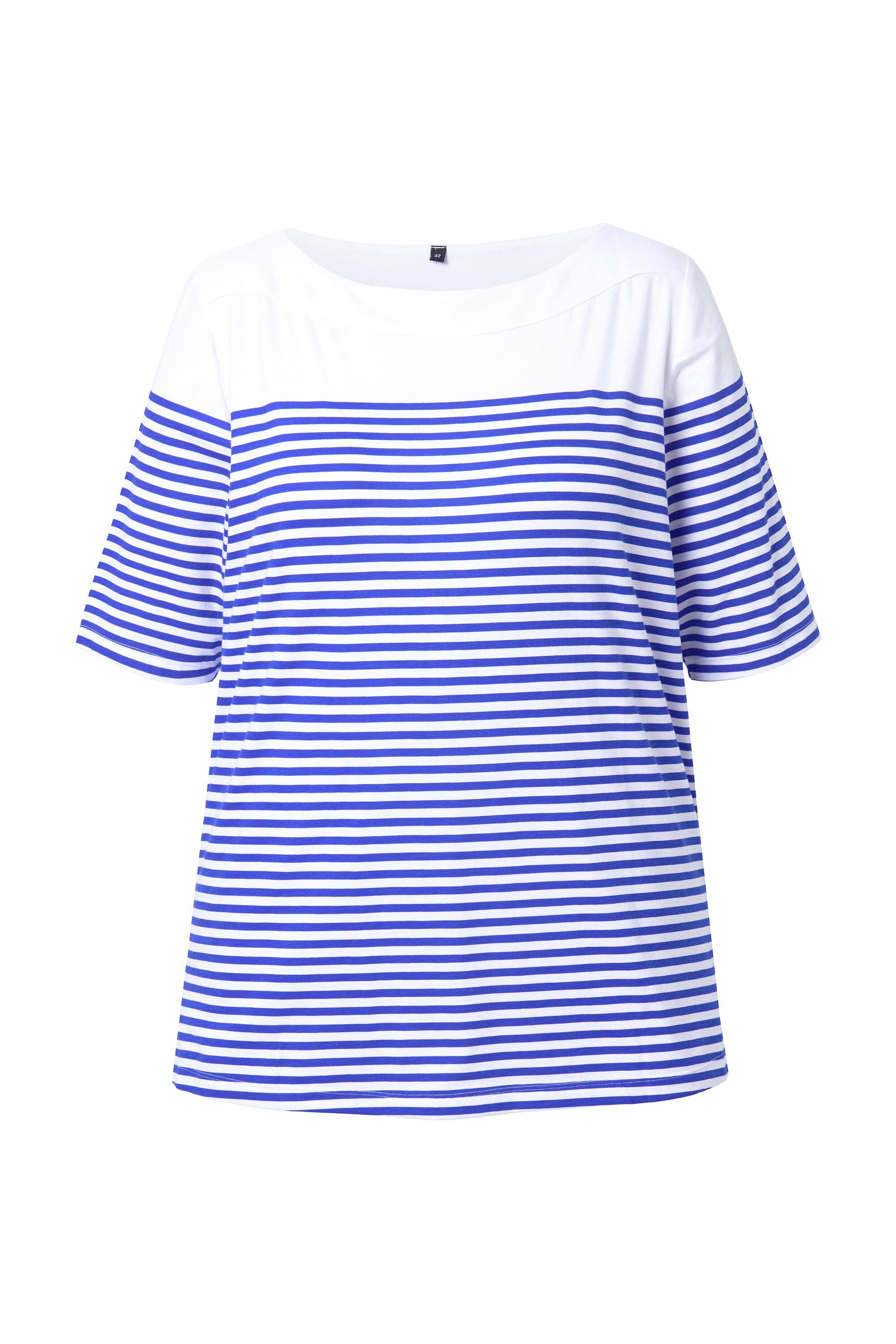 Ulla Popken T-Shirt T-Shirt Bretonringel U-Boot-Ausschnitt günstig online kaufen