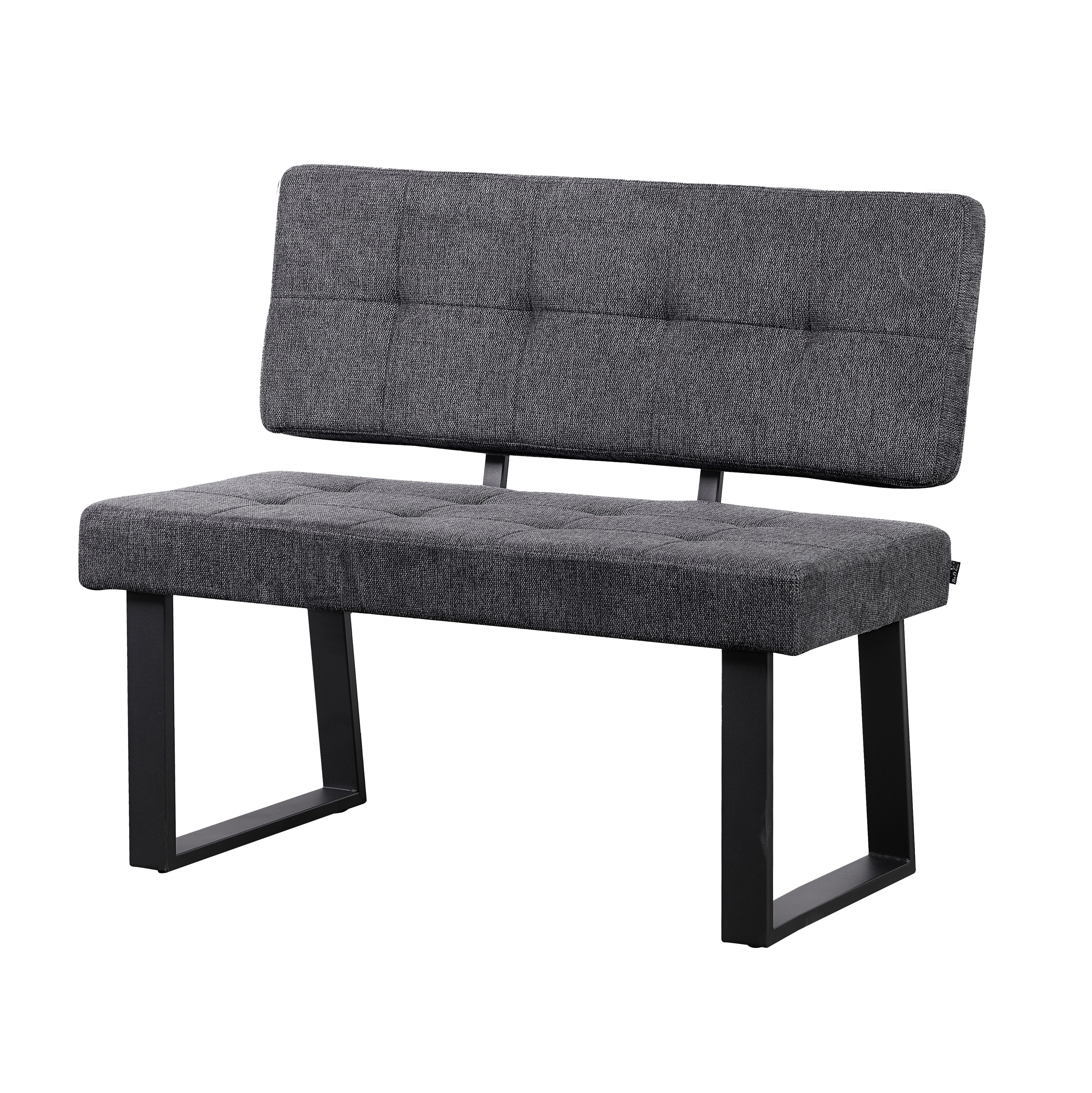 B&D home Essbank SIGFRID (1-St), gepolstert, Metallgestell, mit/ohne Rückenlehne, in 100/120/140/160cm
