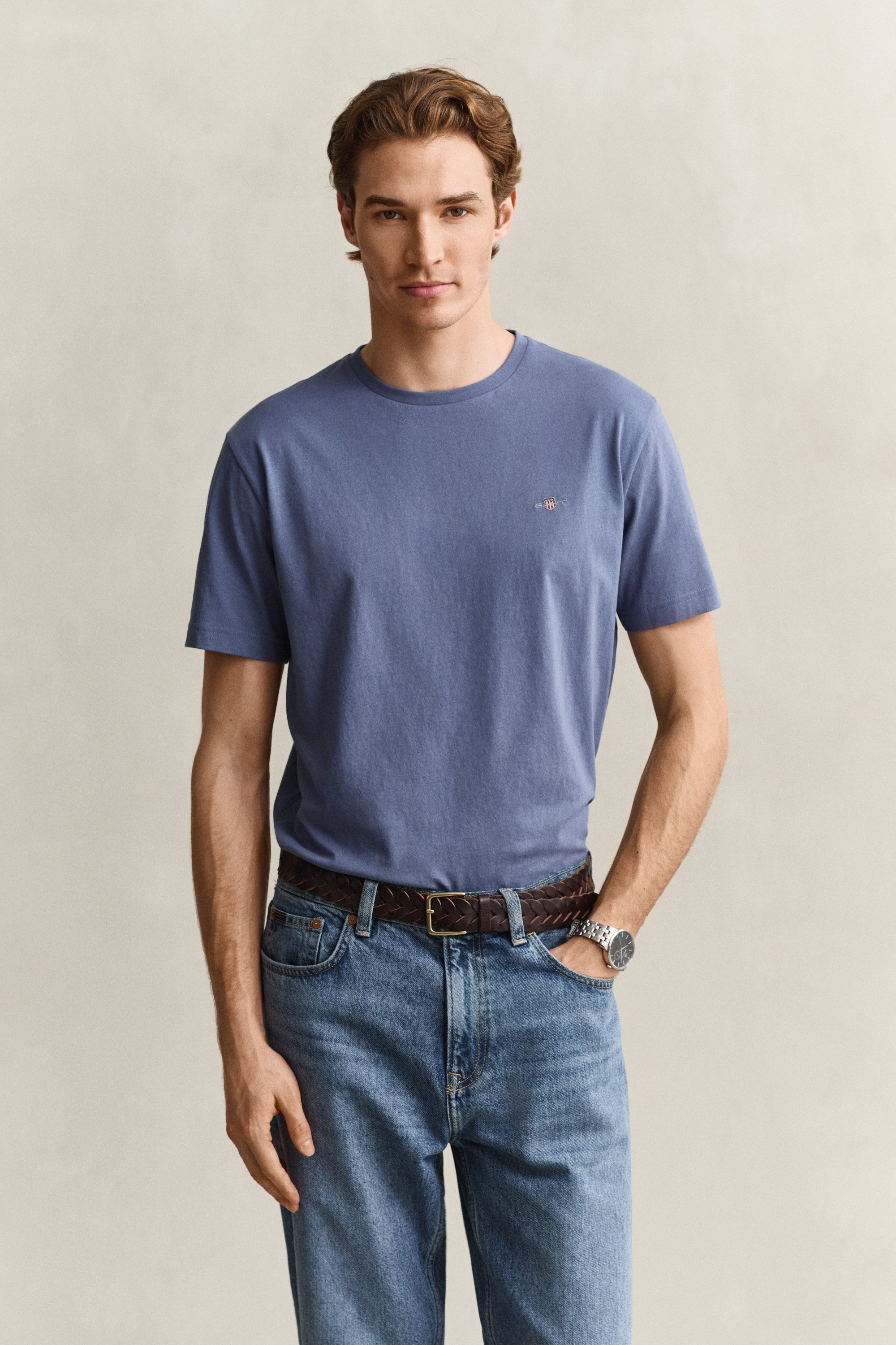 Gant T-Shirt REG SHIELD SS T-SHIRT mit Logostickerei auf der Brust