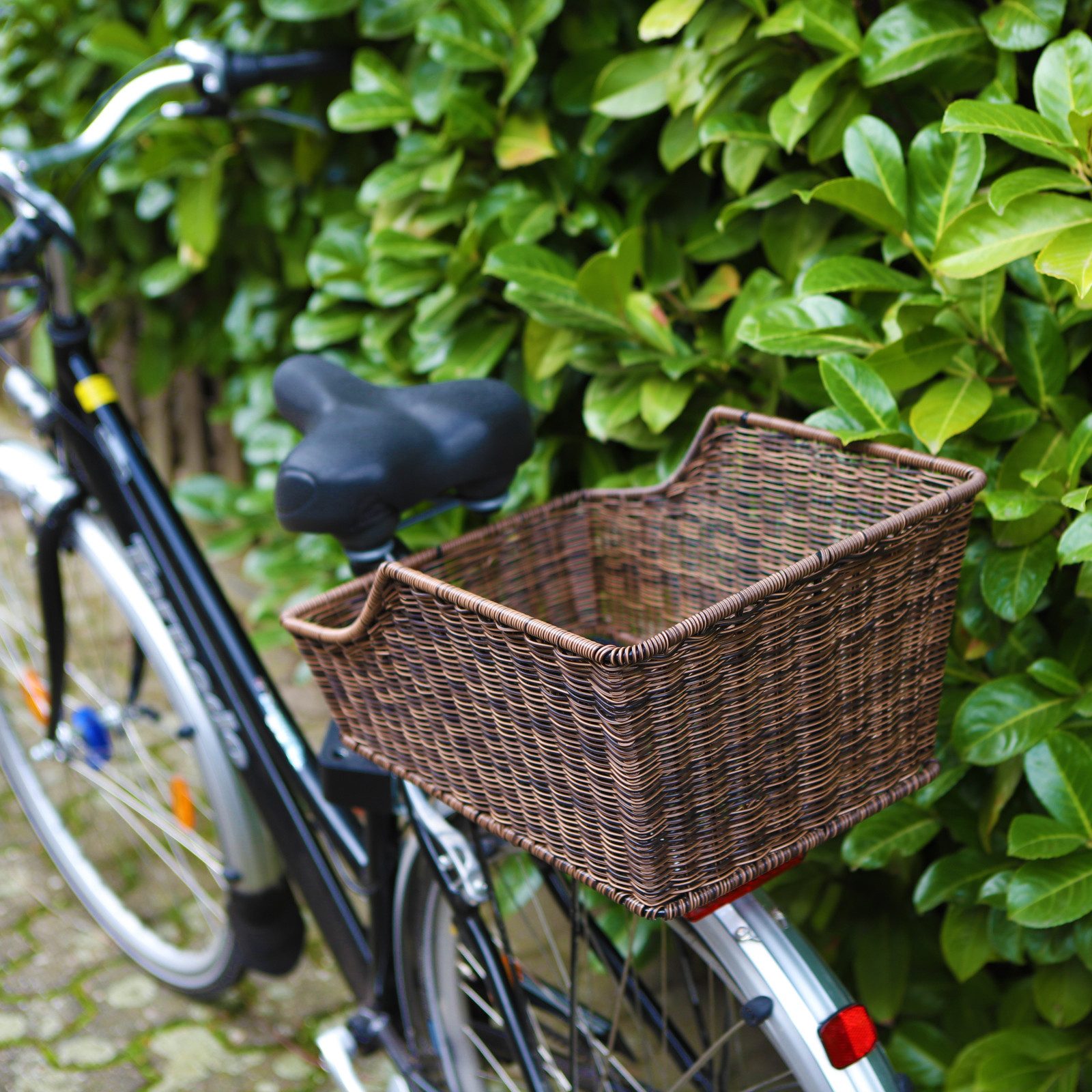 laio Fahrradkorb hinten aus hochwertigem Polyrattan inkl. Befestigungsmaterial