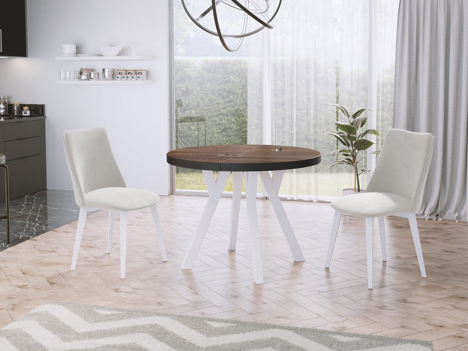 WFL GROUP Esstisch Twixy, Runde Loft günstig online kaufen
