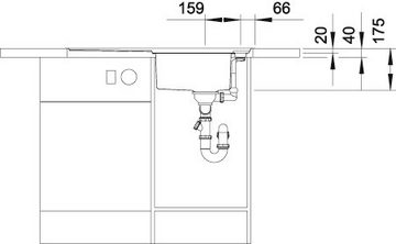 Blanco Küchenspüle AXIS III 45 S-IF, rechteckig, inkl. Glasschneidebrett