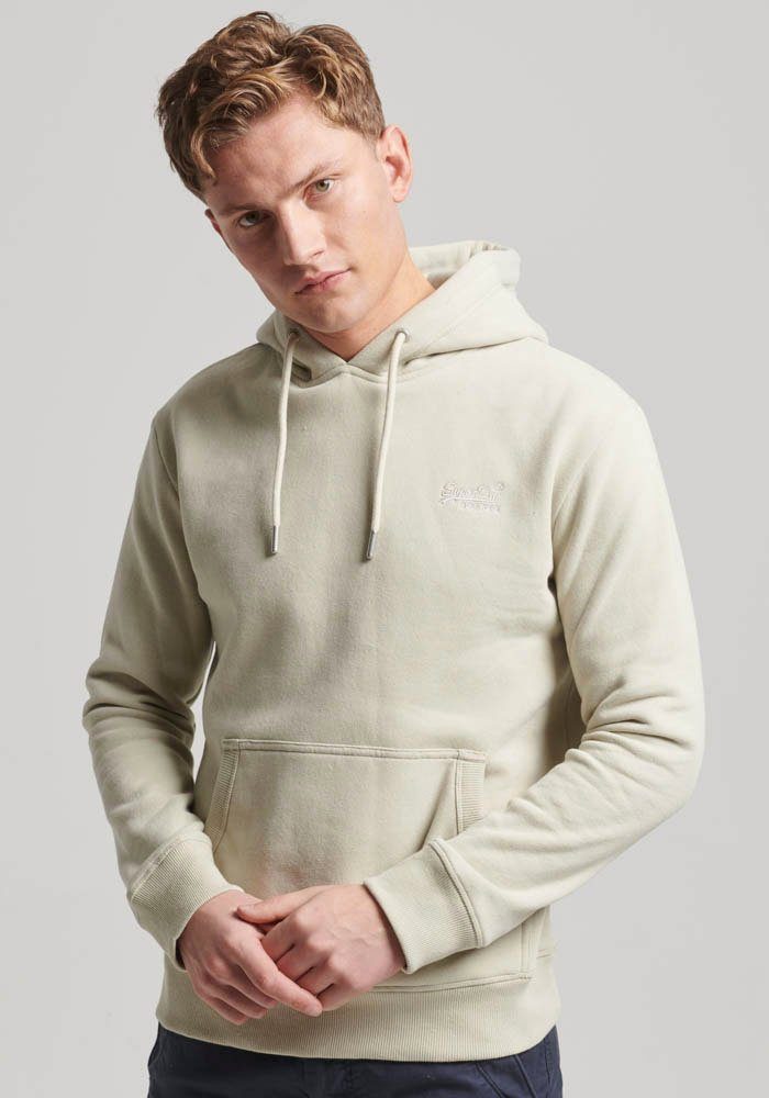 Superdry HOODIE LOGO ESSENTIAL Beige Kapuzensweatshirt Light Stone