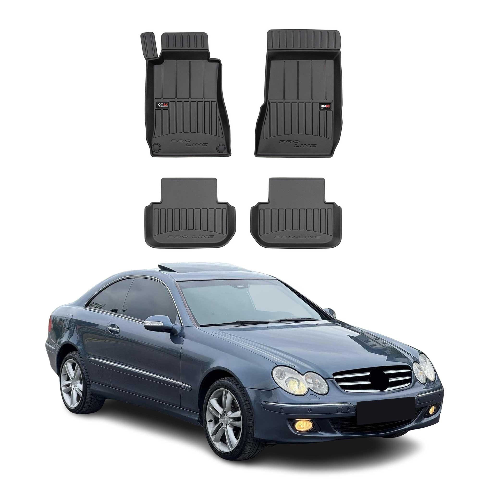 OMAC Auto-Fußmatten für Mercedes CLK C209 A209 2002-2010 Schwarz 4 tlg TPE (4 St), für Mercedes CLK C209 A209 2002-2010 Mercedes CLK C209 A209 2002-2010, Antirutsch,Wasserfest,Einfache Installation