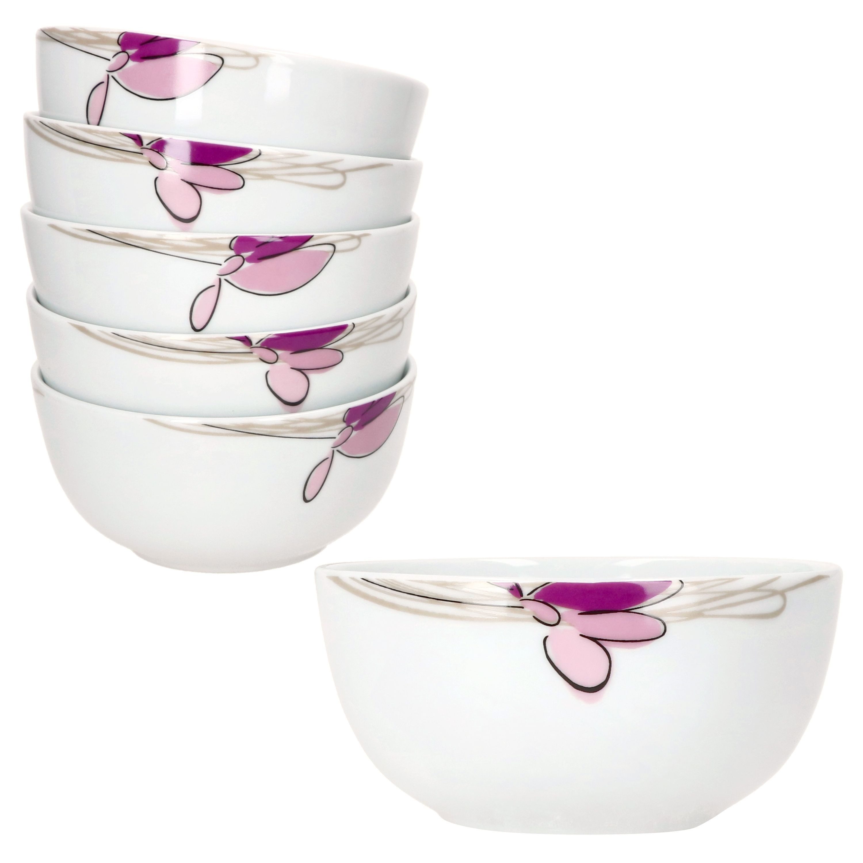 MamboCat Müslischale 6x Viola Müsli-Schale Ø14,2cm 480ml Porzellan 6 Personen, Porzellan
