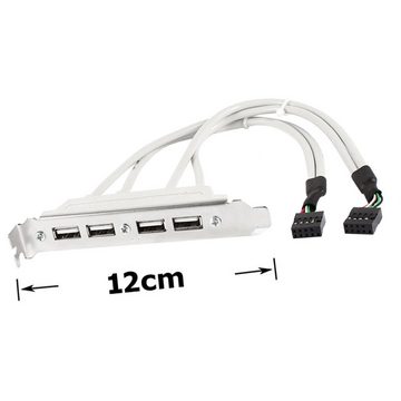 Bolwins P89 KabelAdapter USB 9pin zu Slotblech 4x USB2.0 Hub PC Mainboard 30cm Computer-Adapter, 30 cm